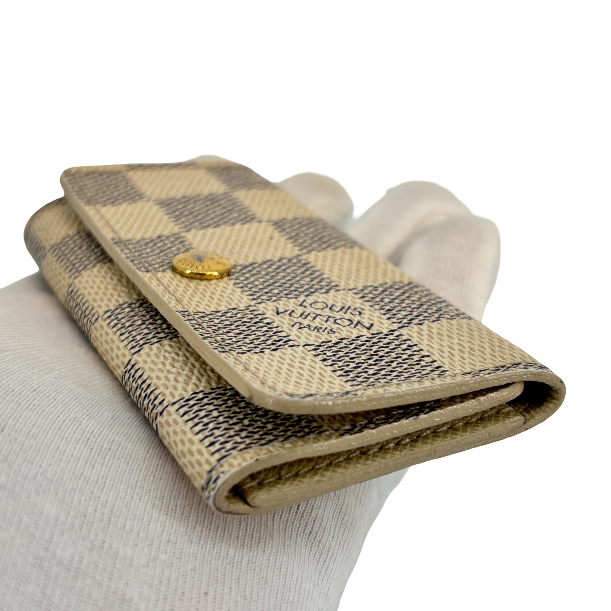 Louis Vuitton 4 Key Holder Damier Azur Canvas