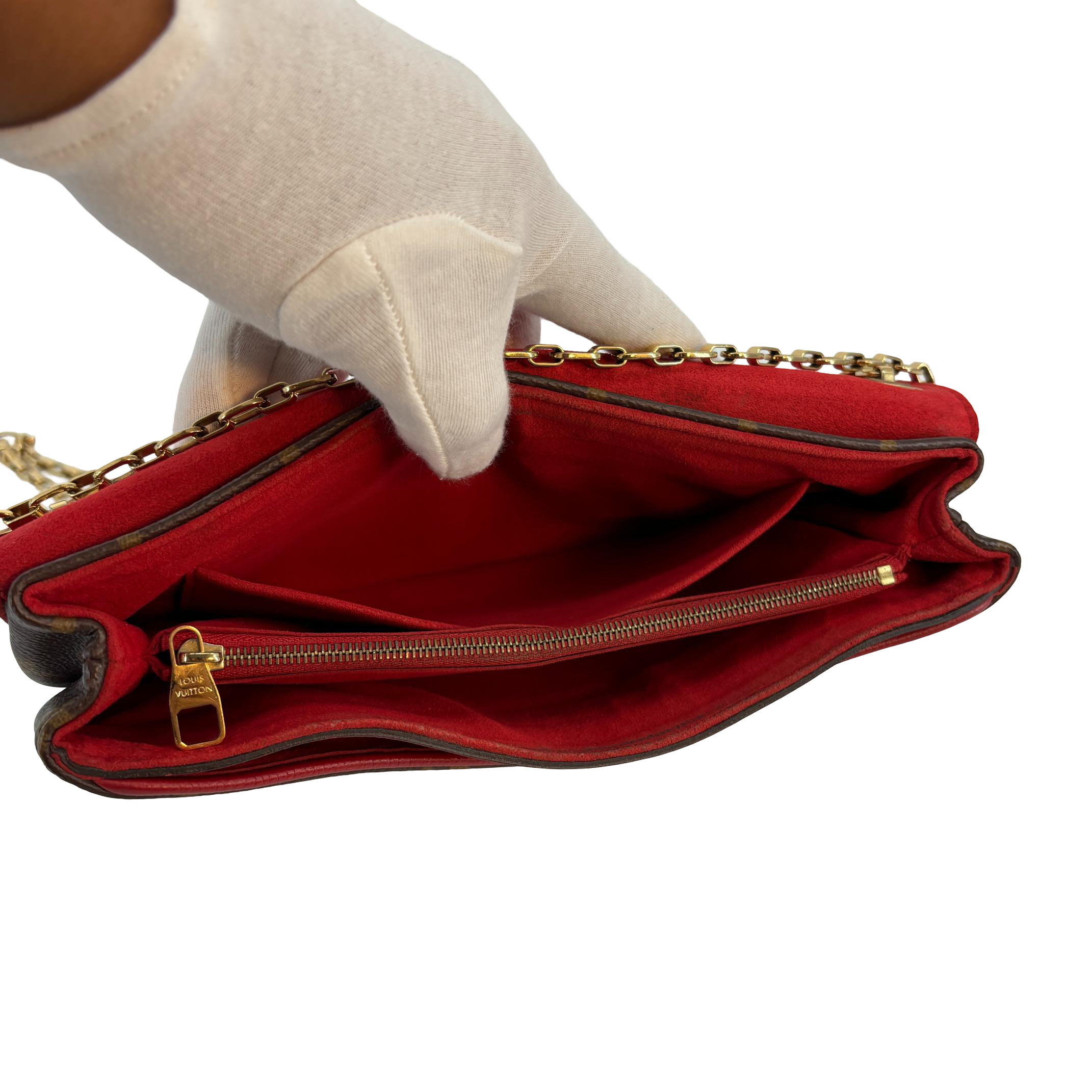 Louis Vuitton Pallas Chain Bag Monogram Canvas Red