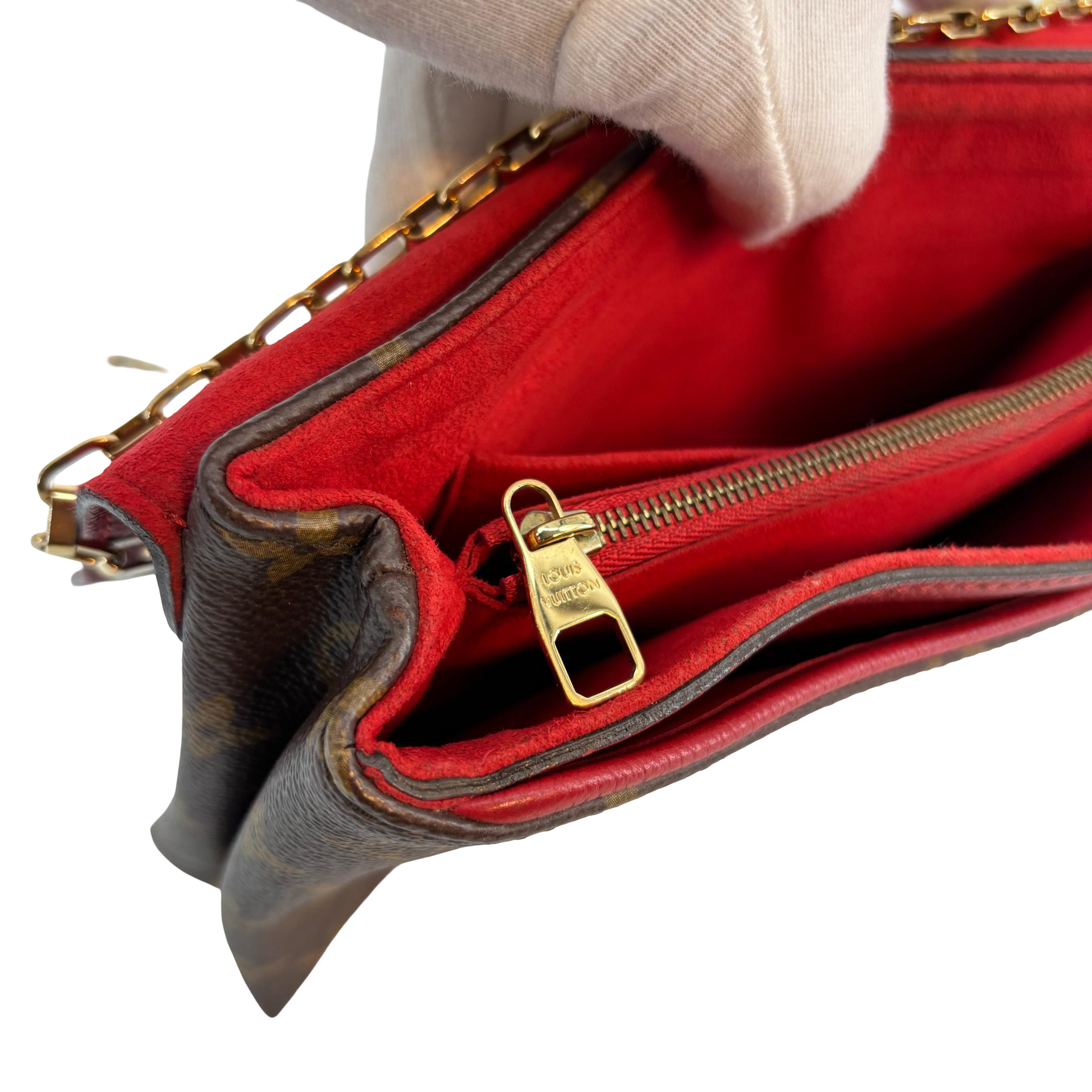 Louis Vuitton Pallas Chain Bag Monogram Canvas Red