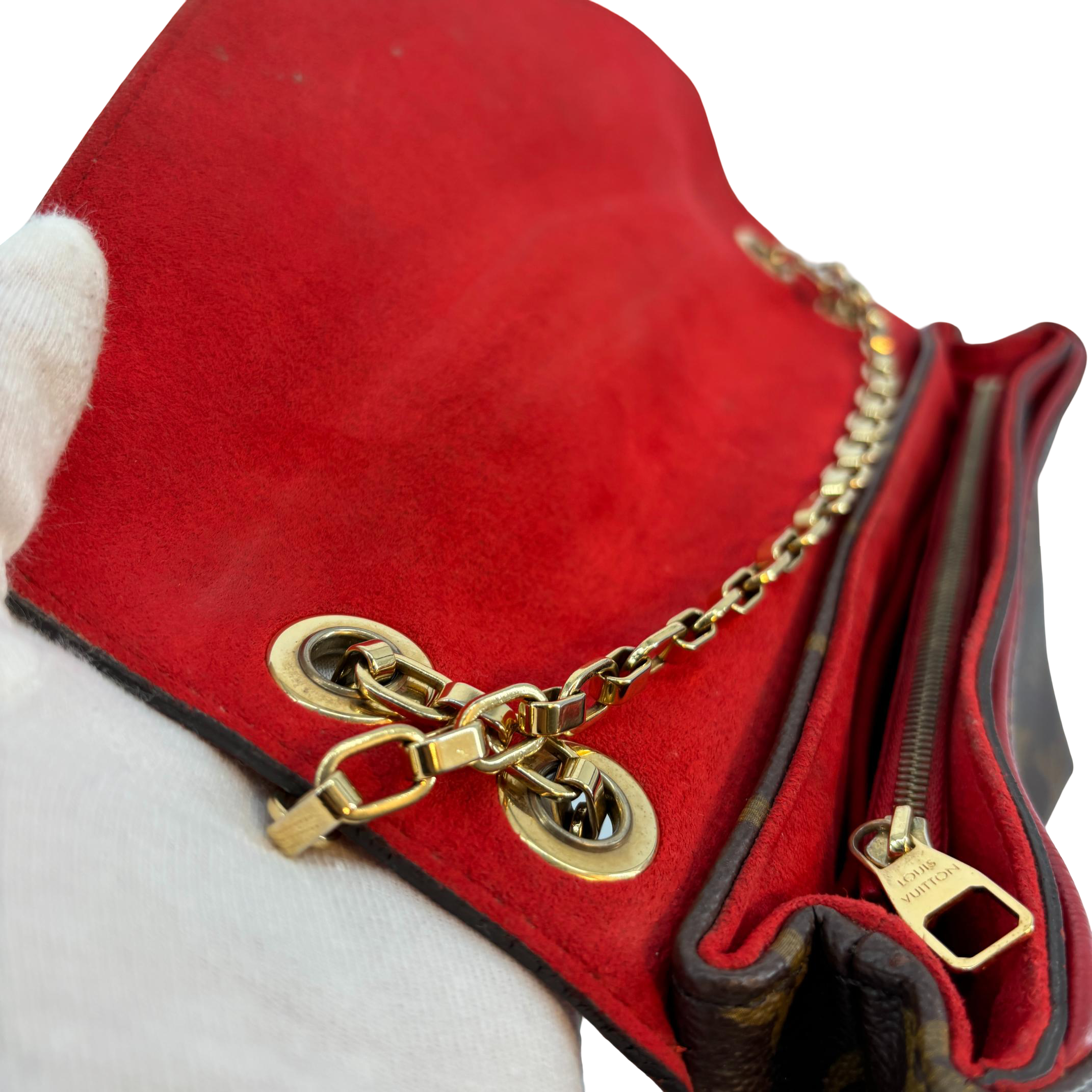 Louis Vuitton Pallas Chain Bag Monogram Canvas Red