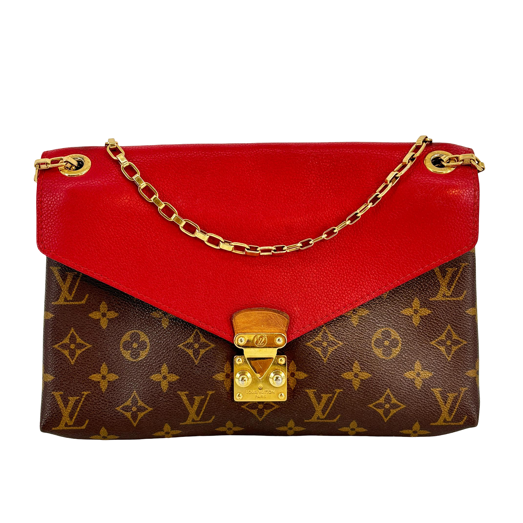 Louis Vuitton Pallas Chain Bag Monogram Canvas Red