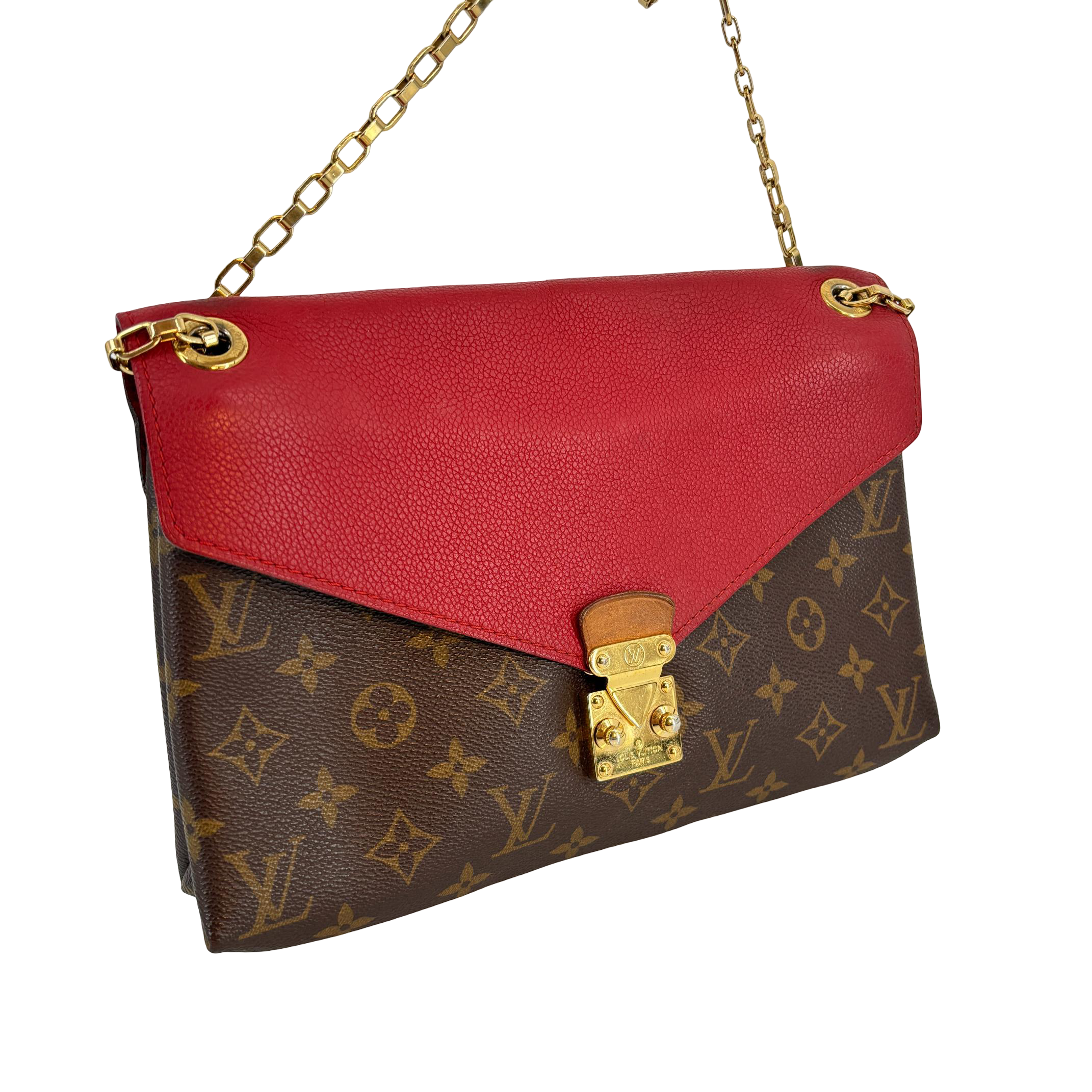 Louis Vuitton Pallas Chain Bag Monogram Canvas Red