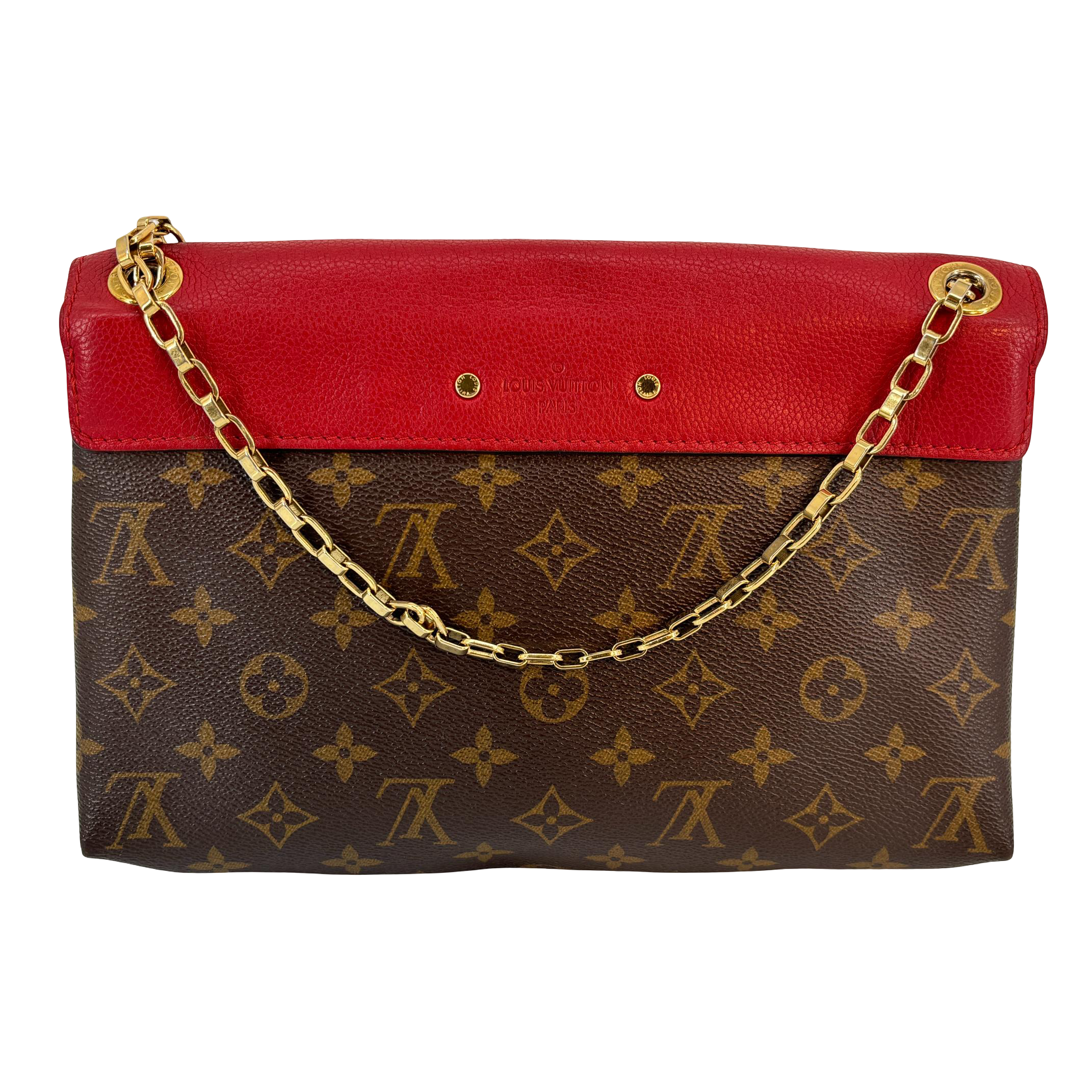 Louis Vuitton Pallas Chain Bag Monogram Canvas Red