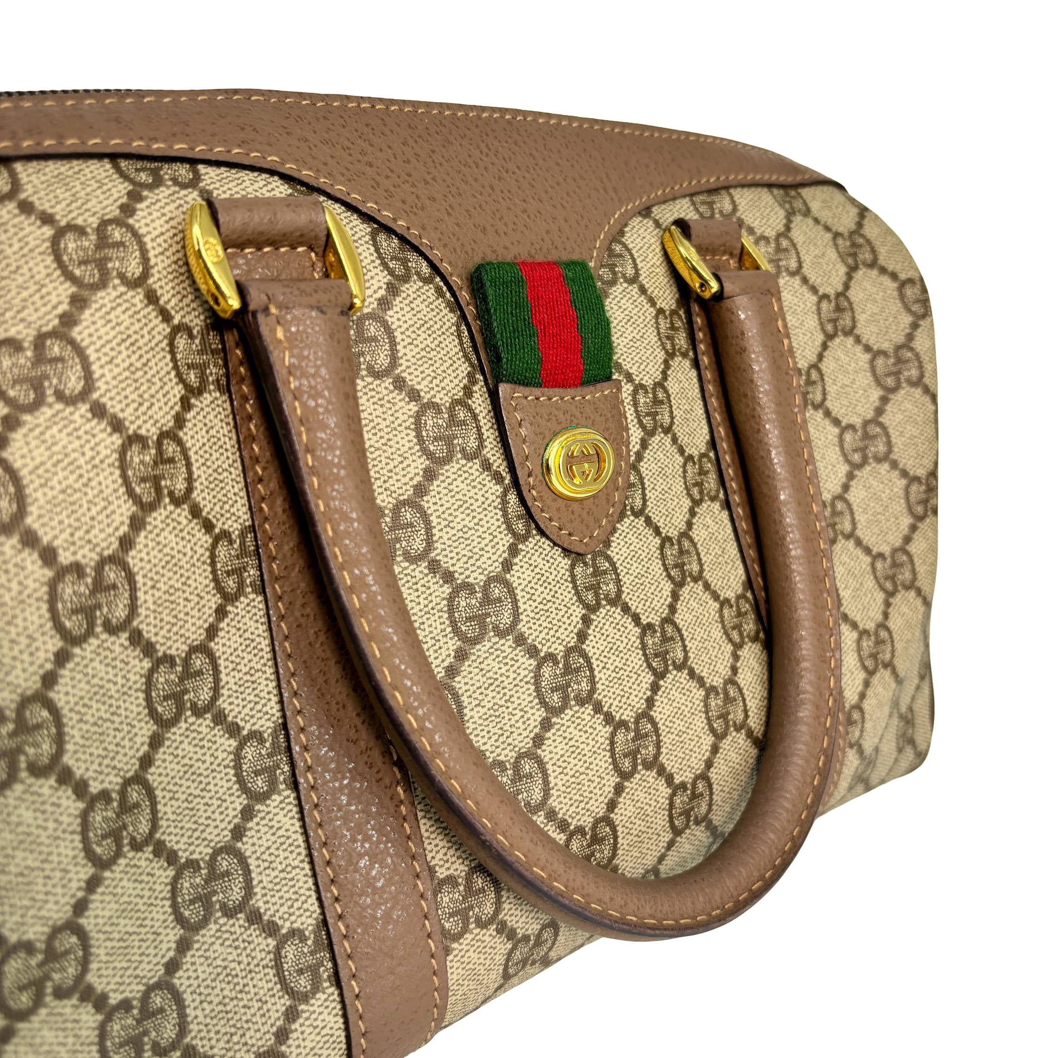 Gucci Sherry Web Handbag Beige GG Supreme Monogram