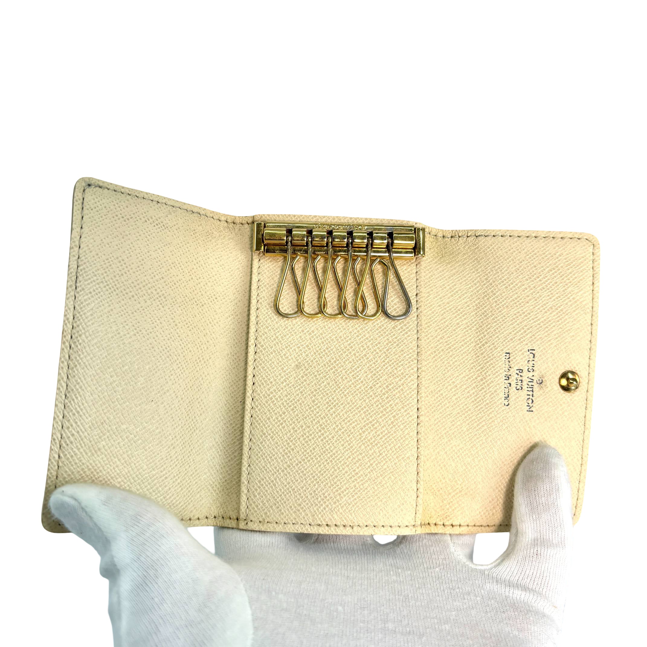 Louis Vuitton 6 Key Holder Damier Azur Canvas