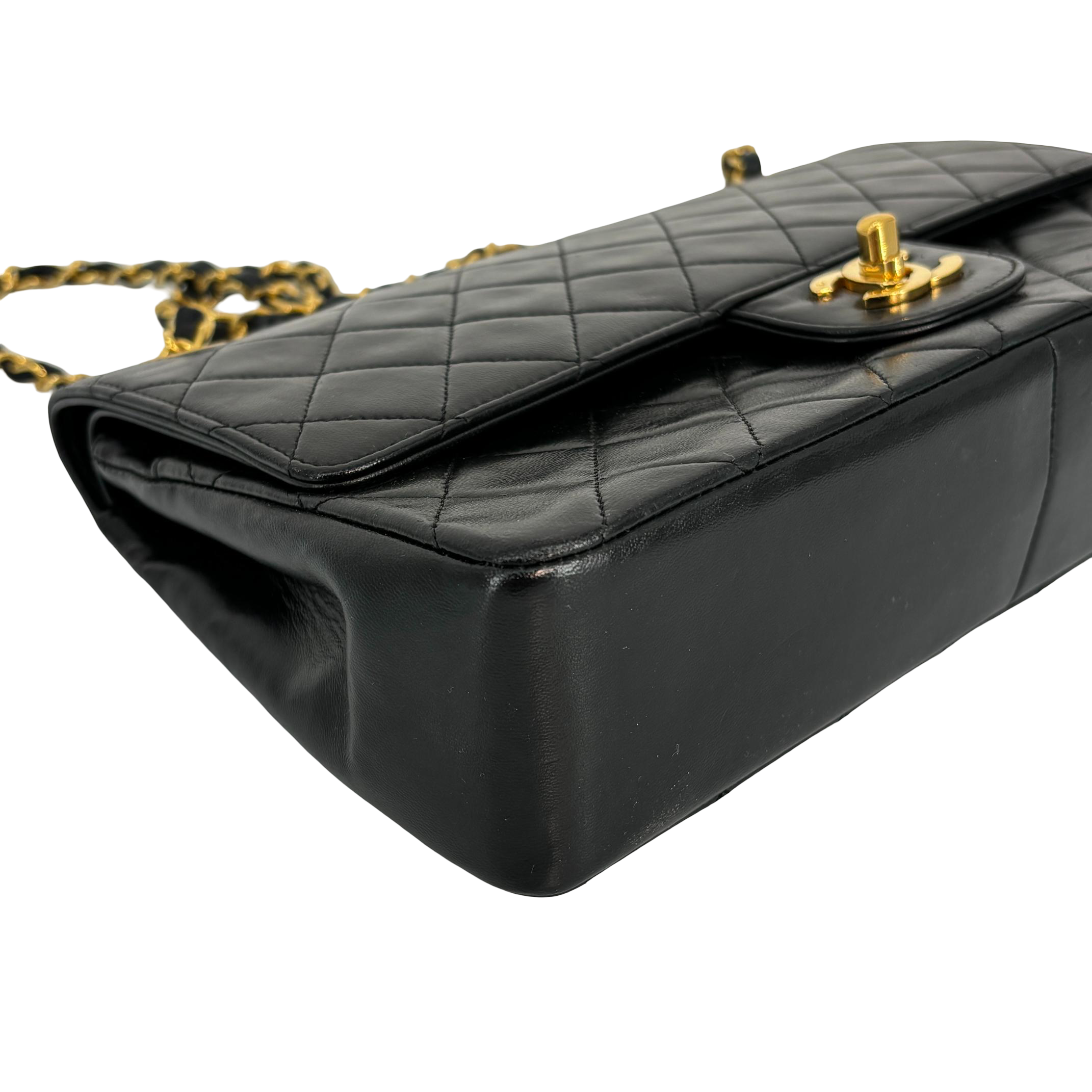 Chanel Timeless / Classique Double Flap Bag Black Matelassé Leather Medium