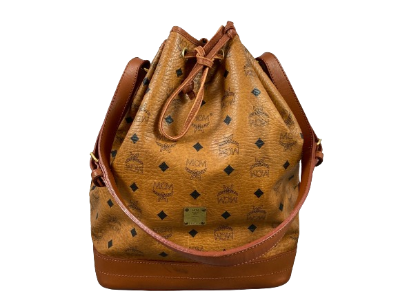 MCM Matchsack Shoulder Bag Beige Visetos Cognac Monogram