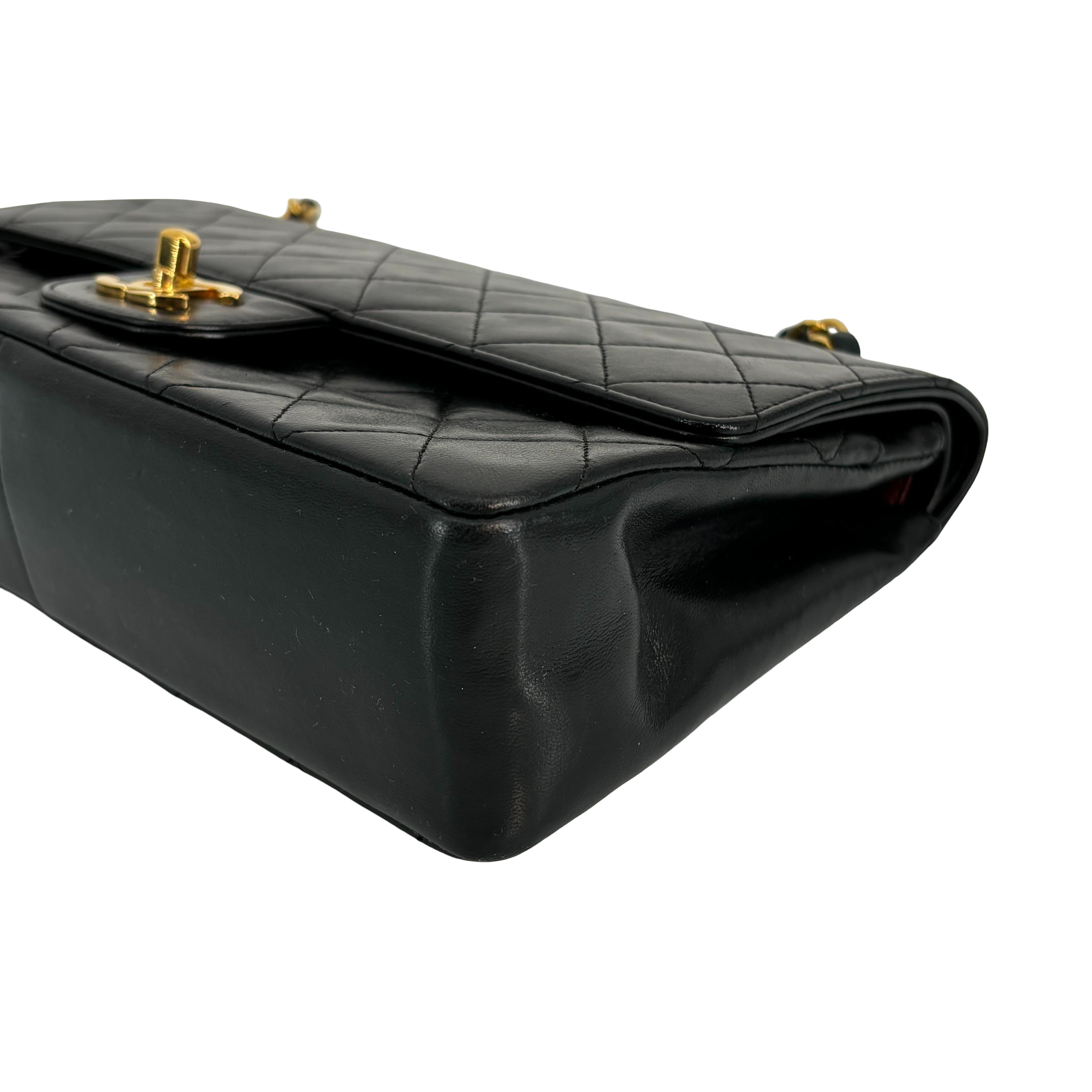 Chanel Timeless / Classique Double Flap Bag Black Matelassé Leather Medium