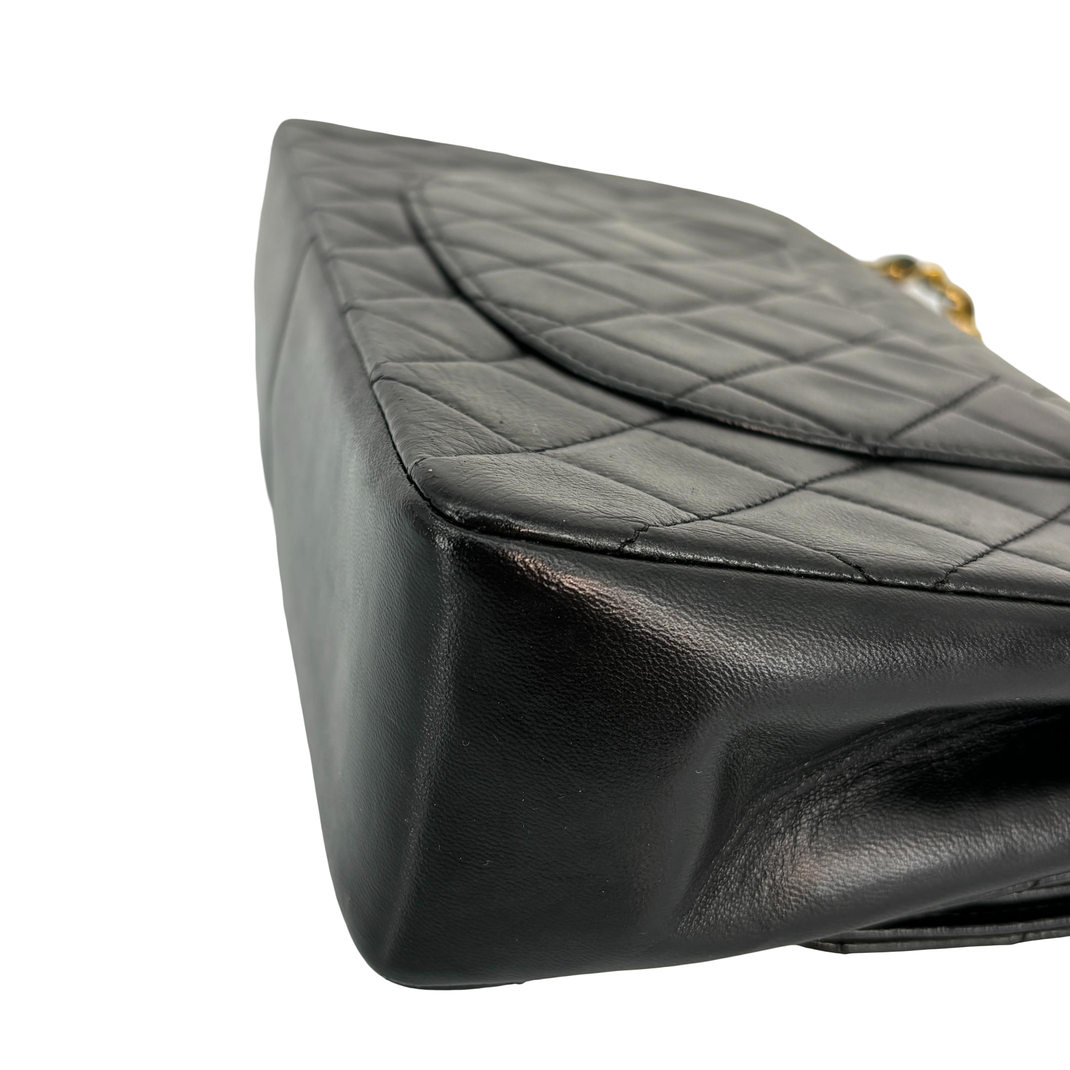 Chanel Timeless / Classique Double Flap Bag Black Matelassé Leather Medium