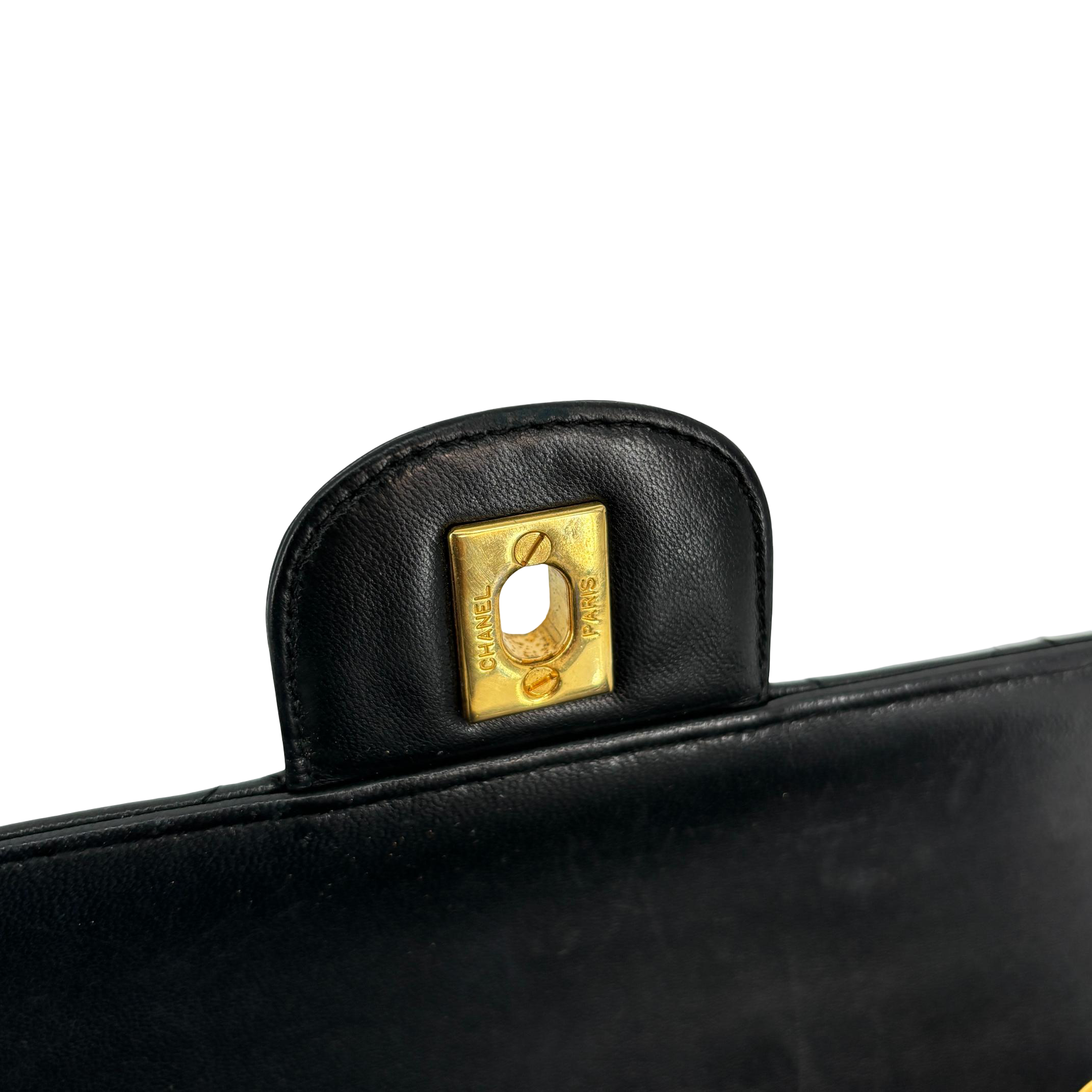 Chanel Timeless / Classique Double Flap Bag Black Matelassé Leather Medium