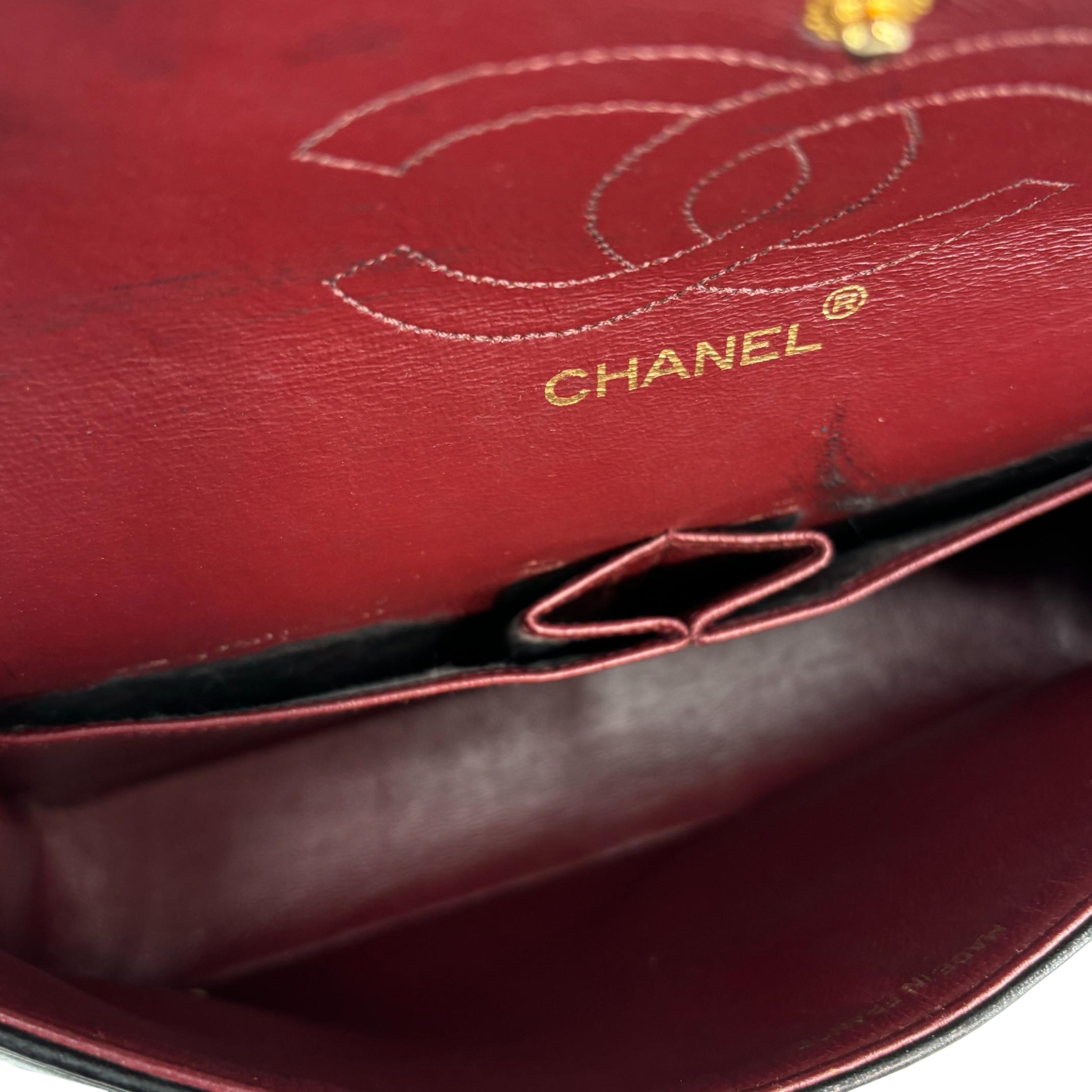 Chanel Timeless / Classique Double Flap Bag Black Matelassé Leather Medium