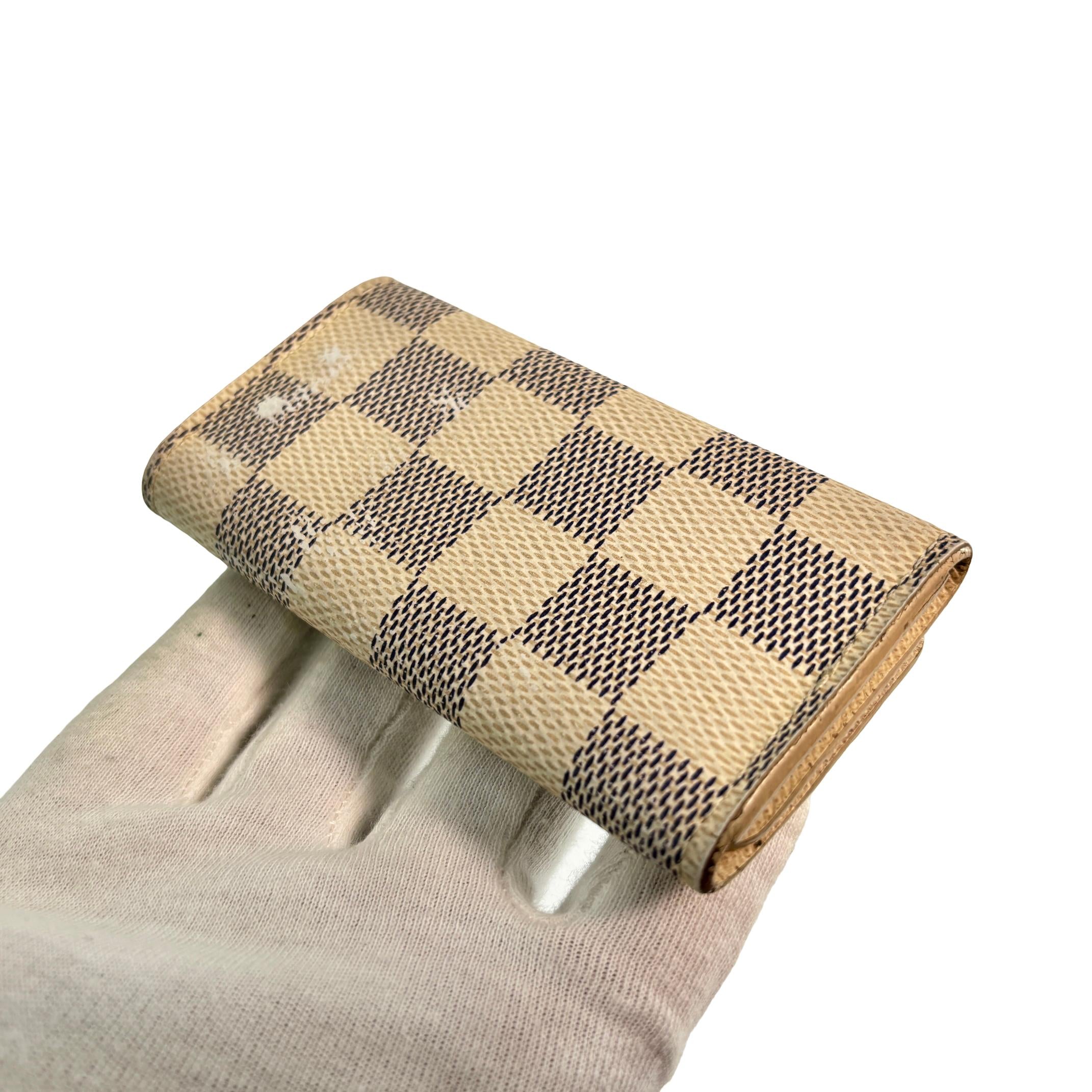 Louis Vuitton 4 Key Holder Damier Azur Canvas