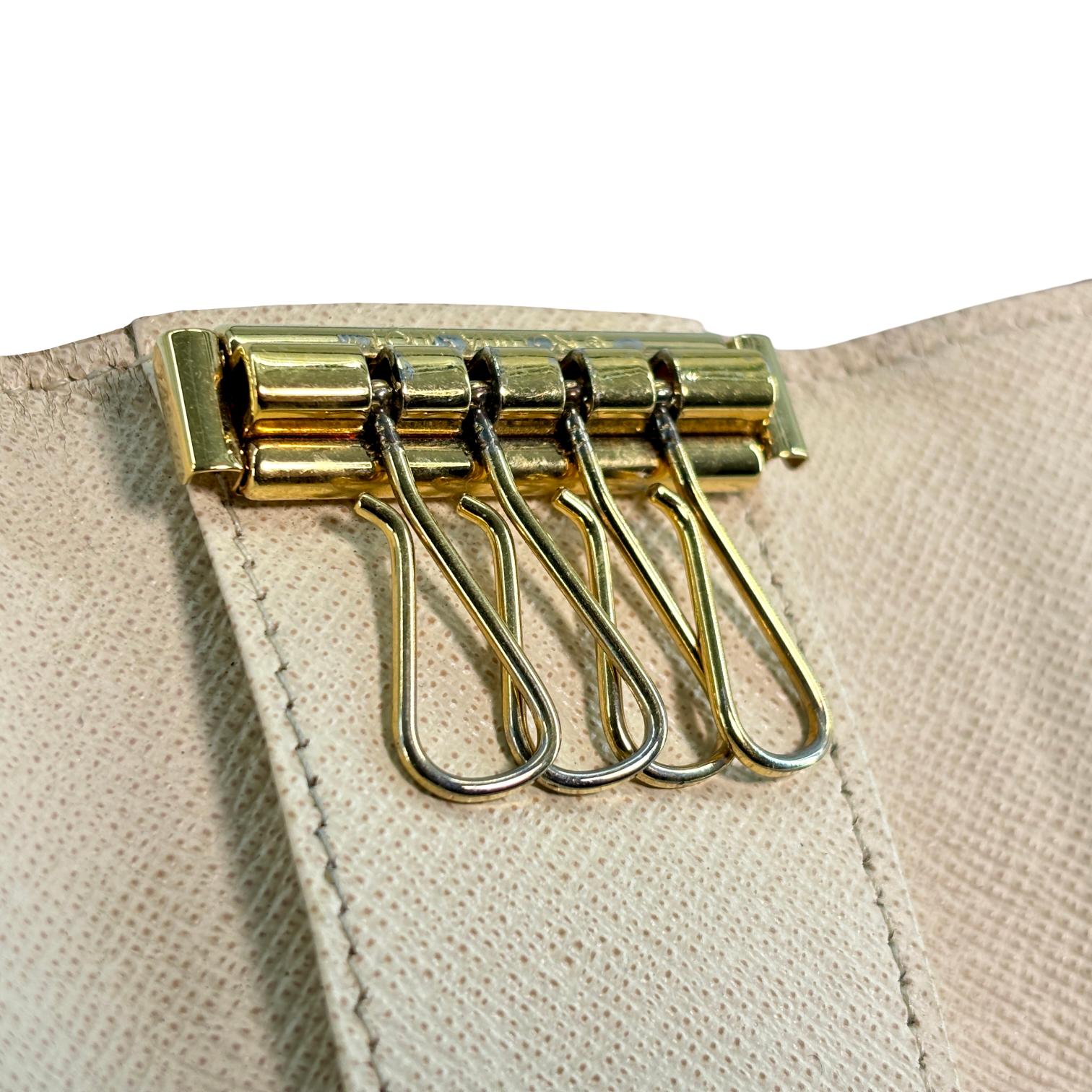 Louis Vuitton 4 Key Holder Damier Azur Canvas