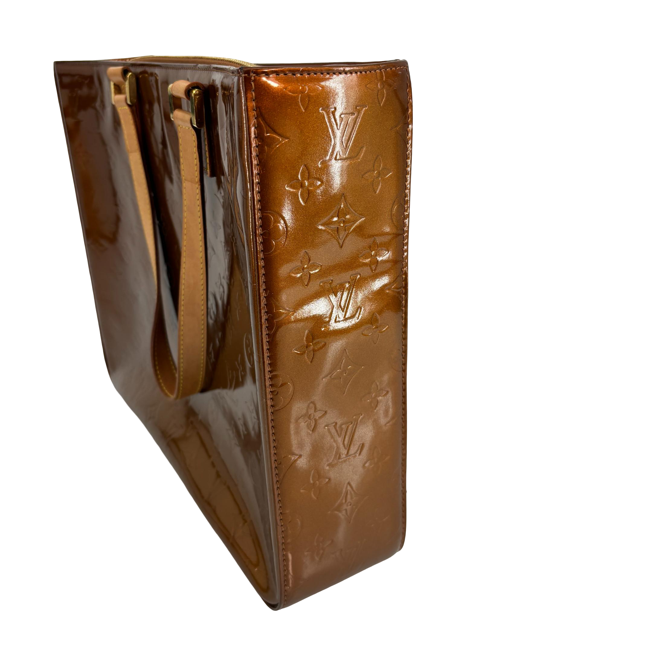 Louis Vuitton Columbus Bag Brown Vernis Leather