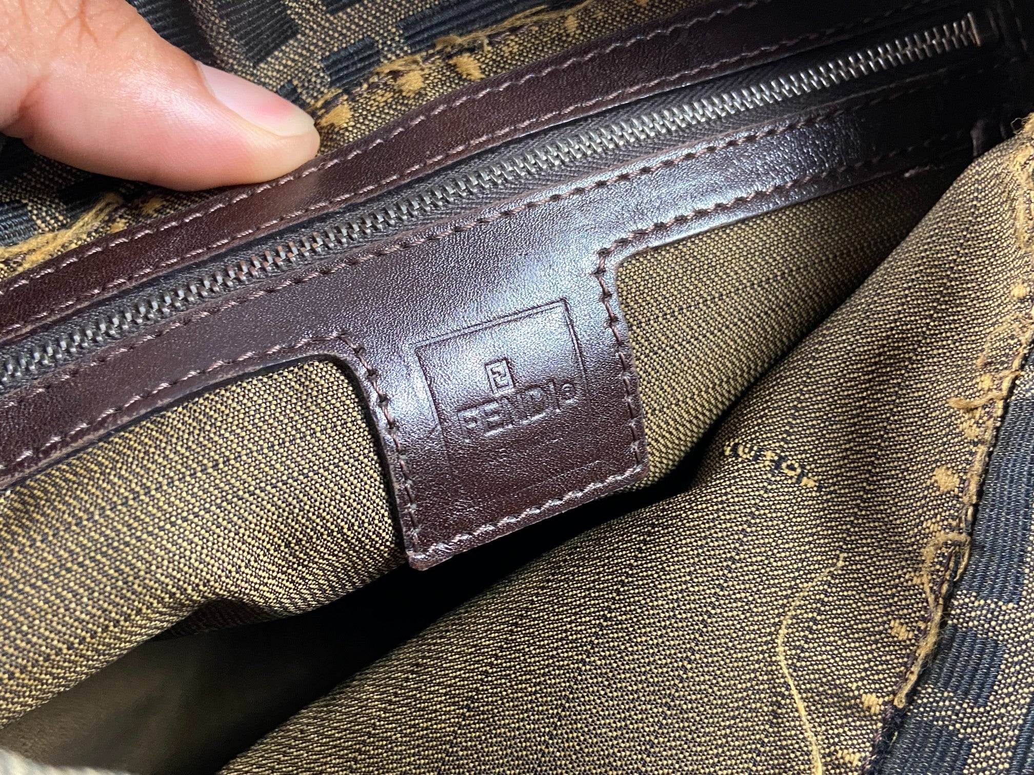 Fendi Mamma Baguette Bag Brown Zucca Monogram