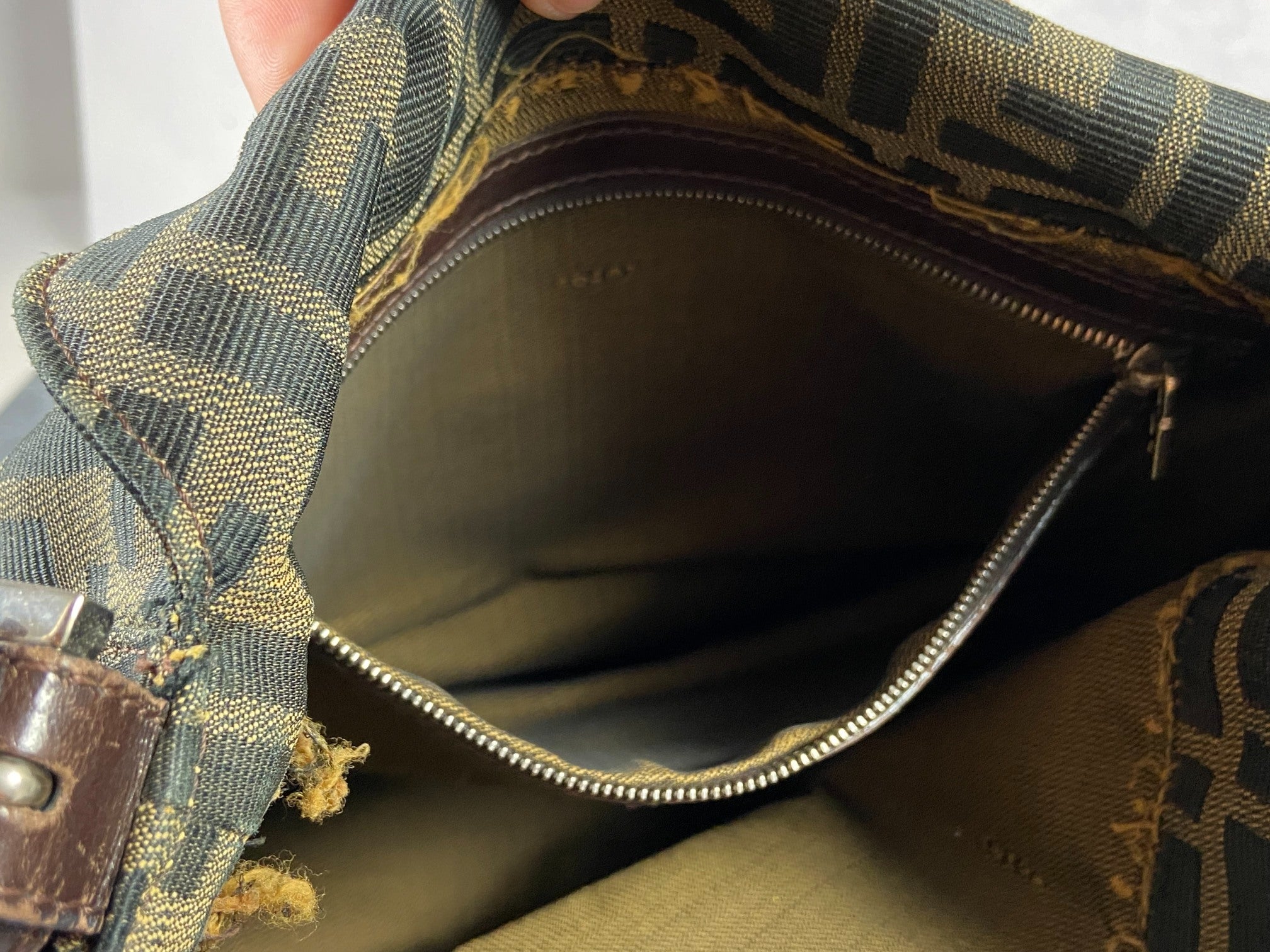 Fendi Mamma Baguette Bag Brown Zucca Monogram