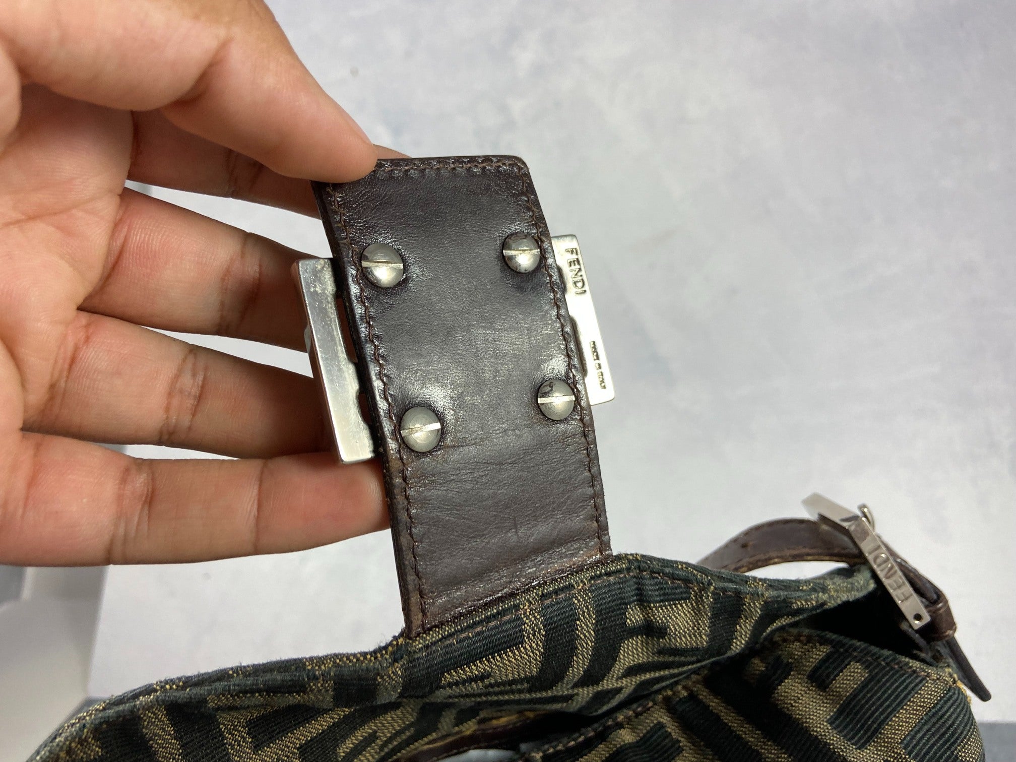 Fendi Mamma Baguette Bag Brown Zucca Monogram