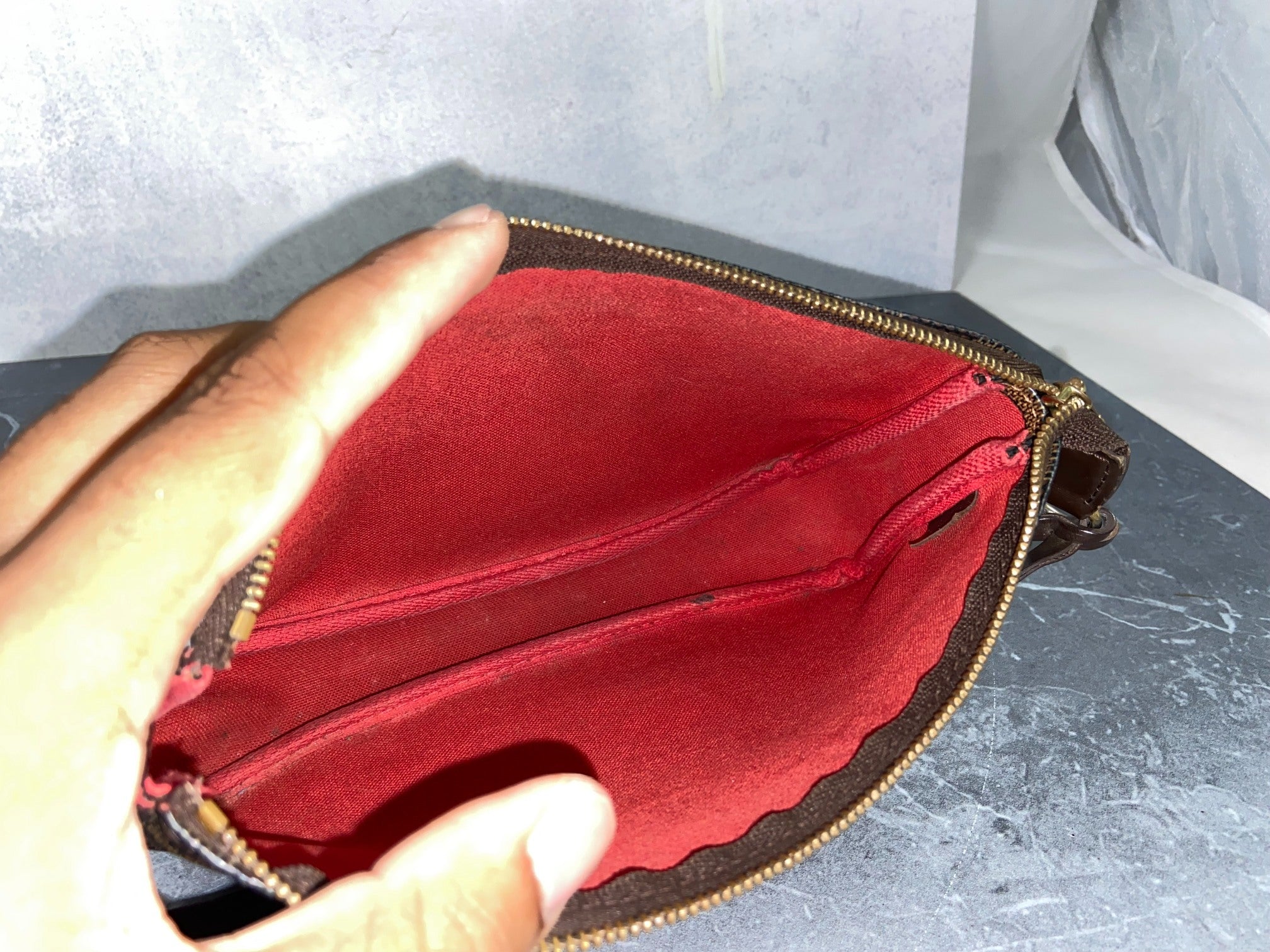 Louis Vuitton Pochette Accessoires Damier Ebene Canvas