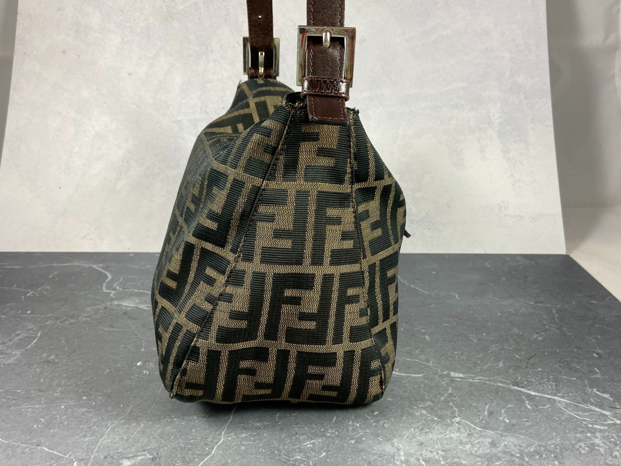 Fendi Mamma Baguette Bag Brown Zucca Monogram
