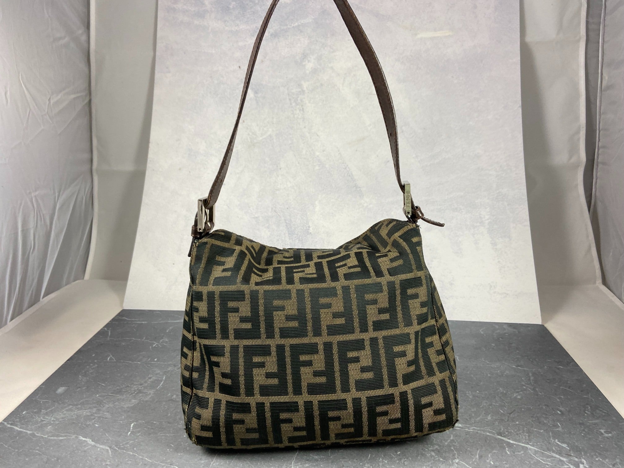 Fendi Mamma Baguette Bag Brown Zucca Monogram