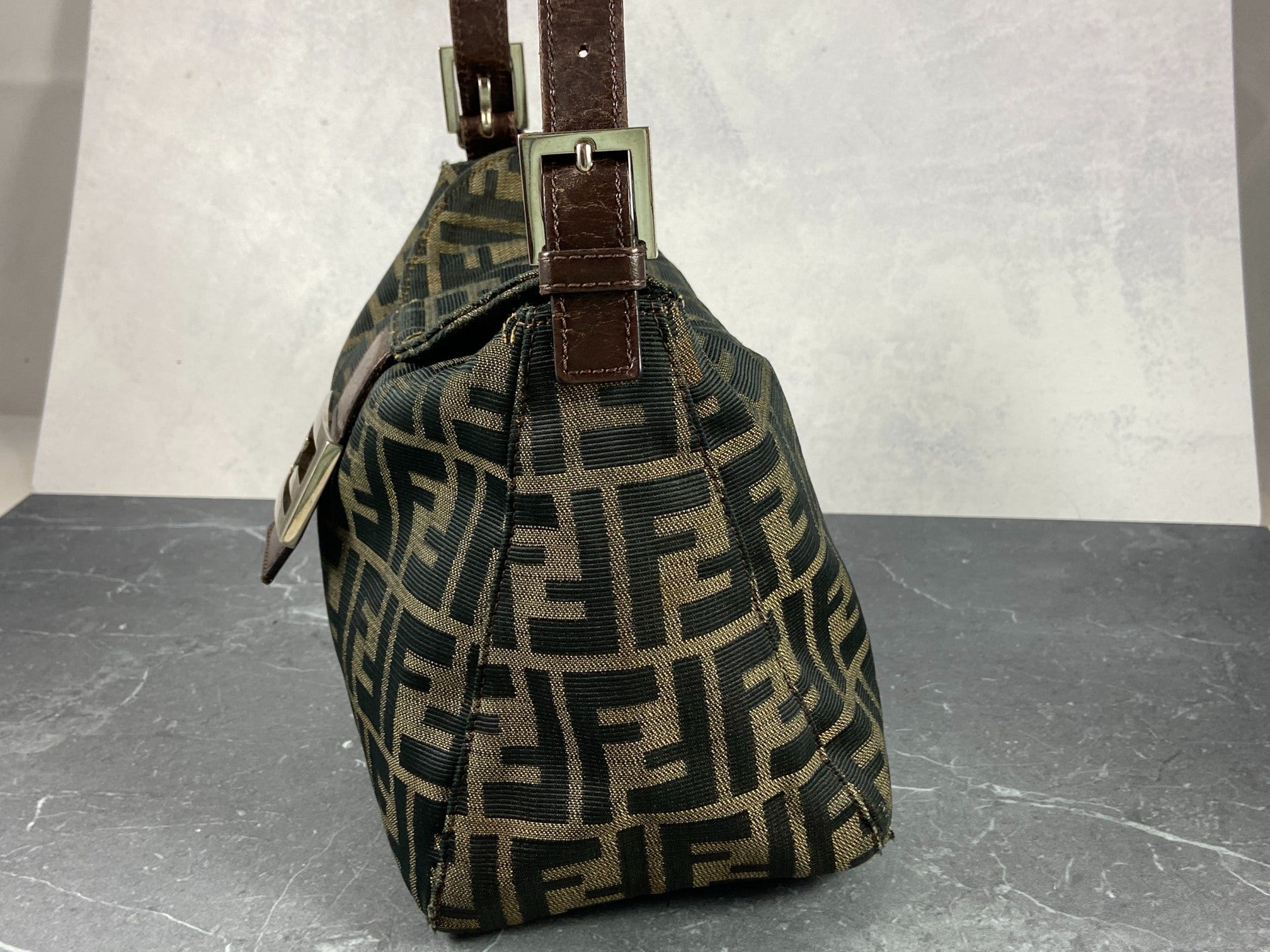 Fendi Mamma Baguette Bag Brown Zucca Monogram