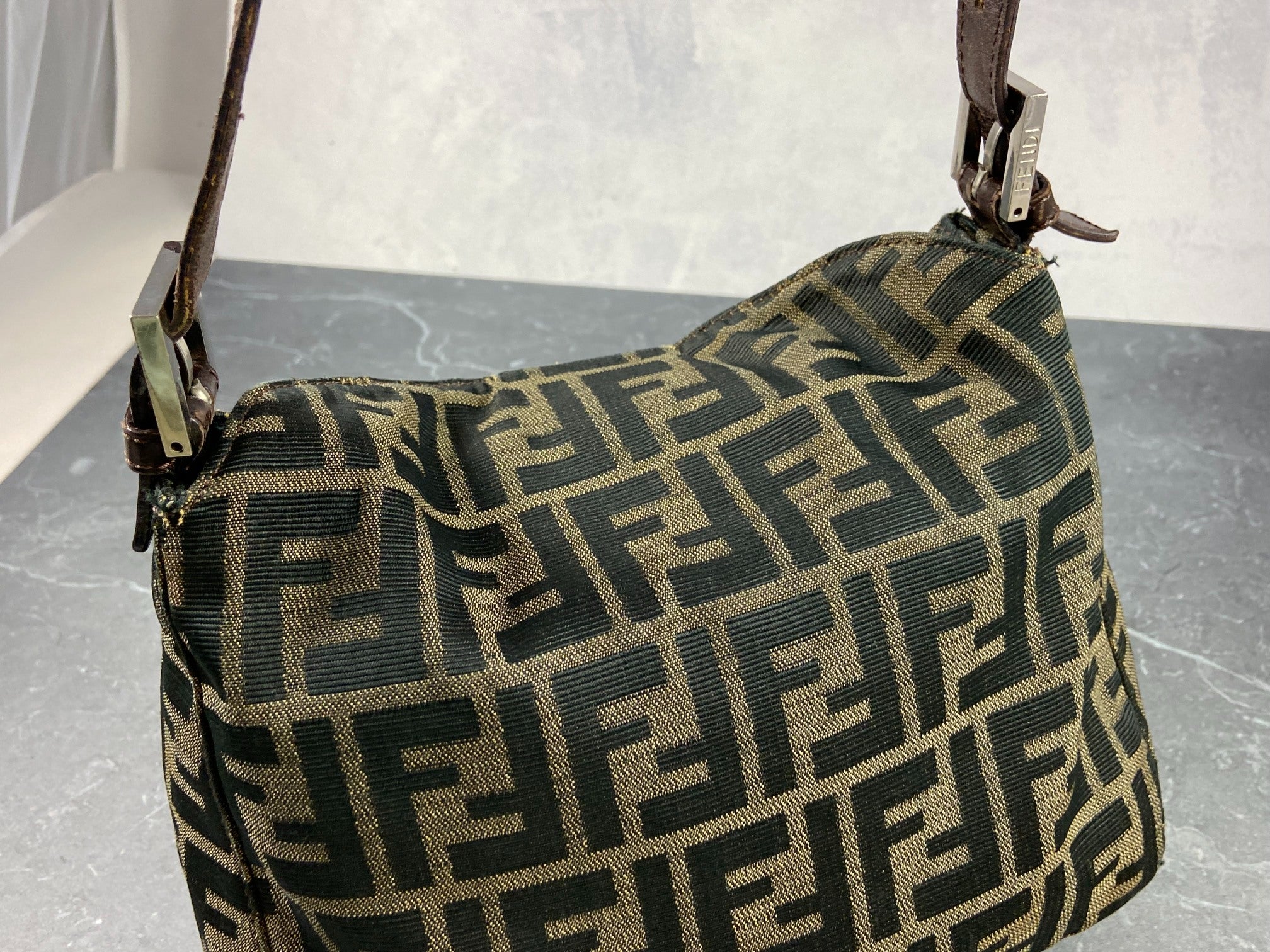 Fendi Mamma Baguette Bag Brown Zucca Monogram