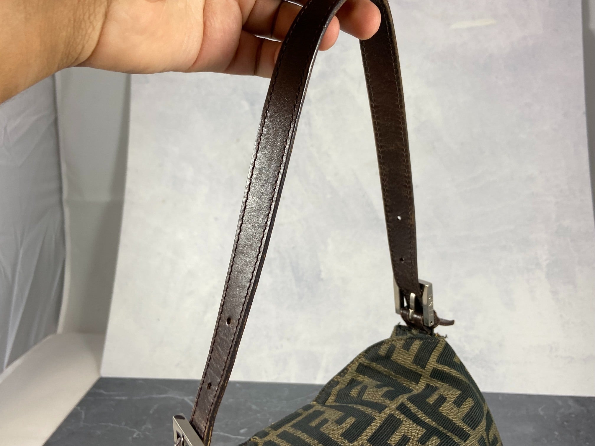 Fendi Mamma Baguette Bag Brown Zucca Monogram
