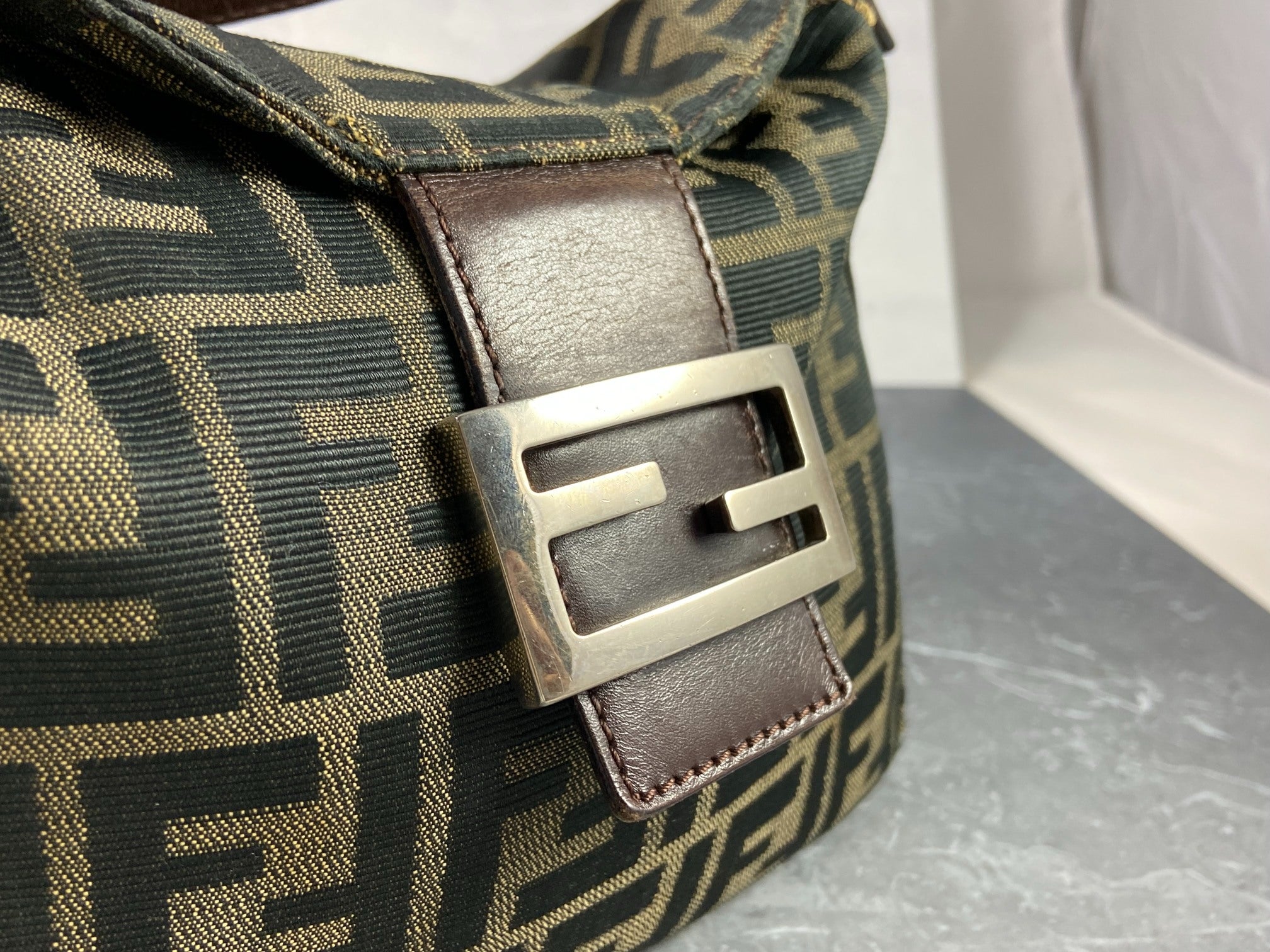 Fendi Mamma Baguette Bag Brown Zucca Monogram