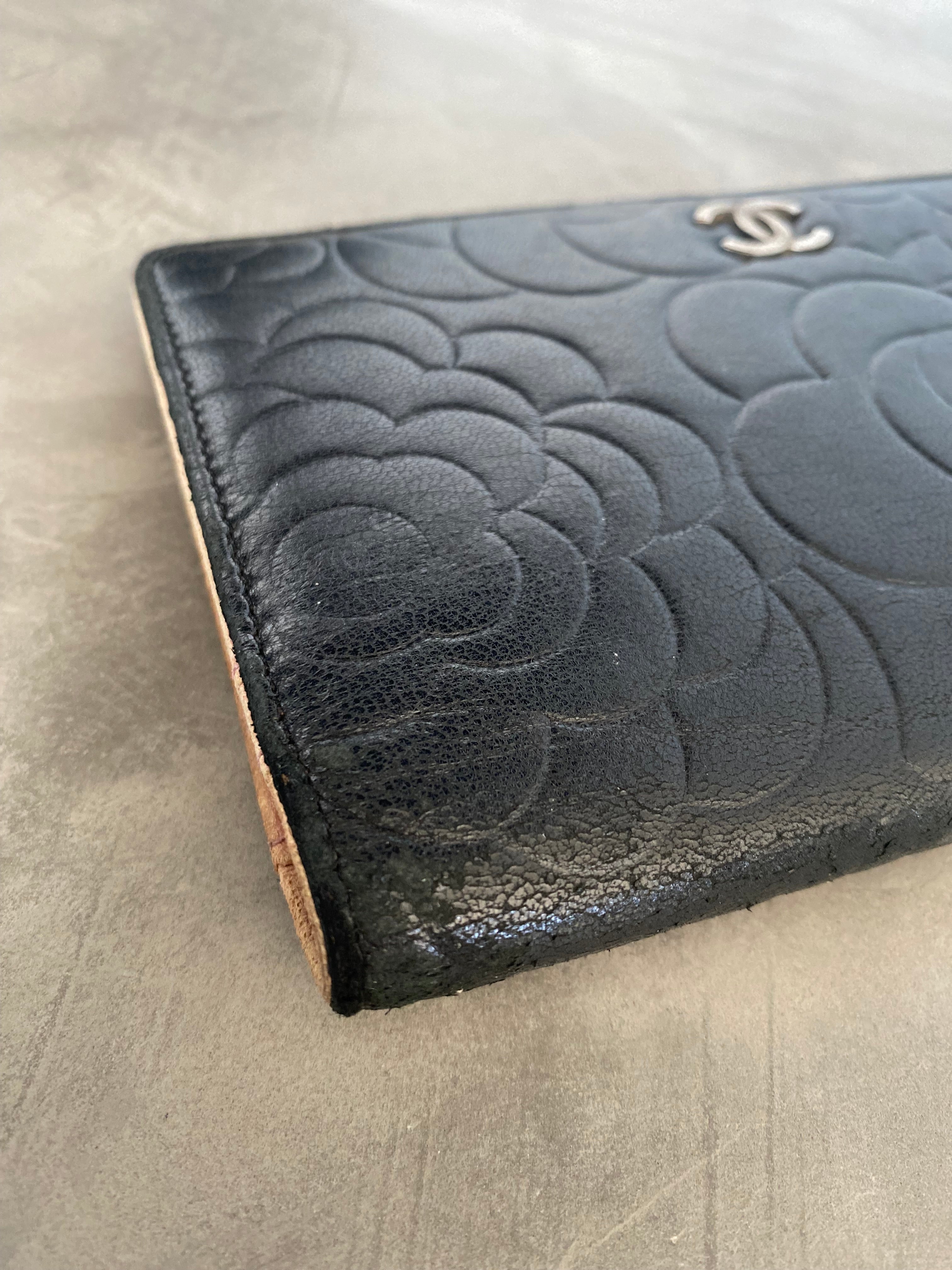 Chanel CC Camélia Long Wallet Black Leather