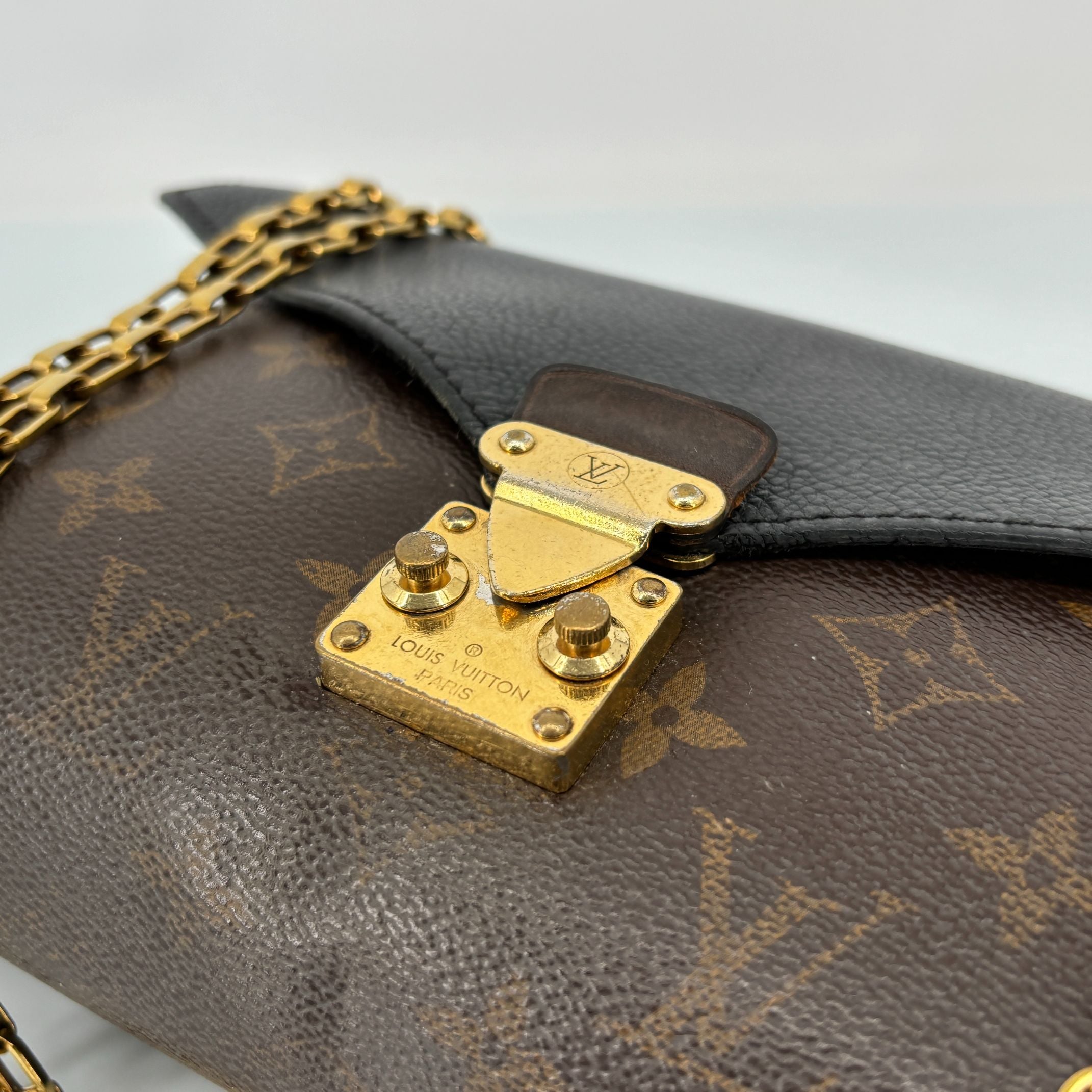 Louis Vuitton Pallas Chain Bag Monogram Canvas Black