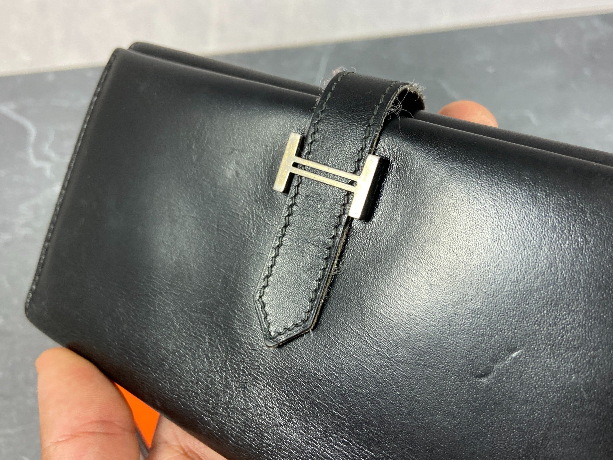 Hermès Béarn Wallet Black Leather incl. Box