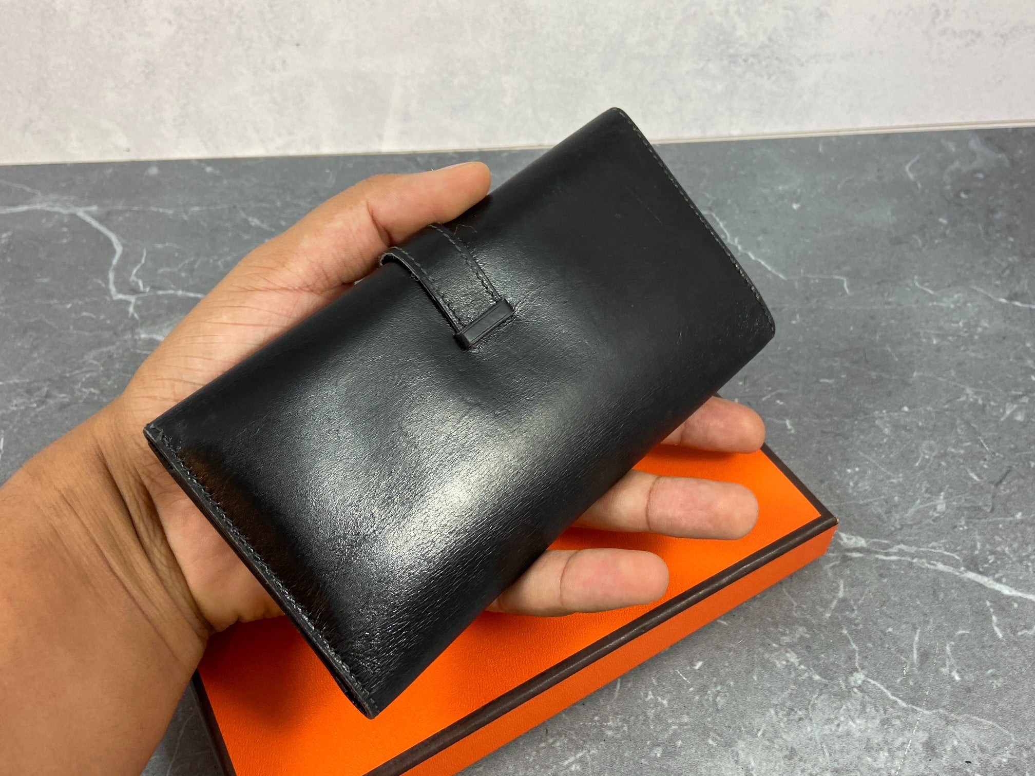 Hermès Béarn Wallet Black Leather incl. Box