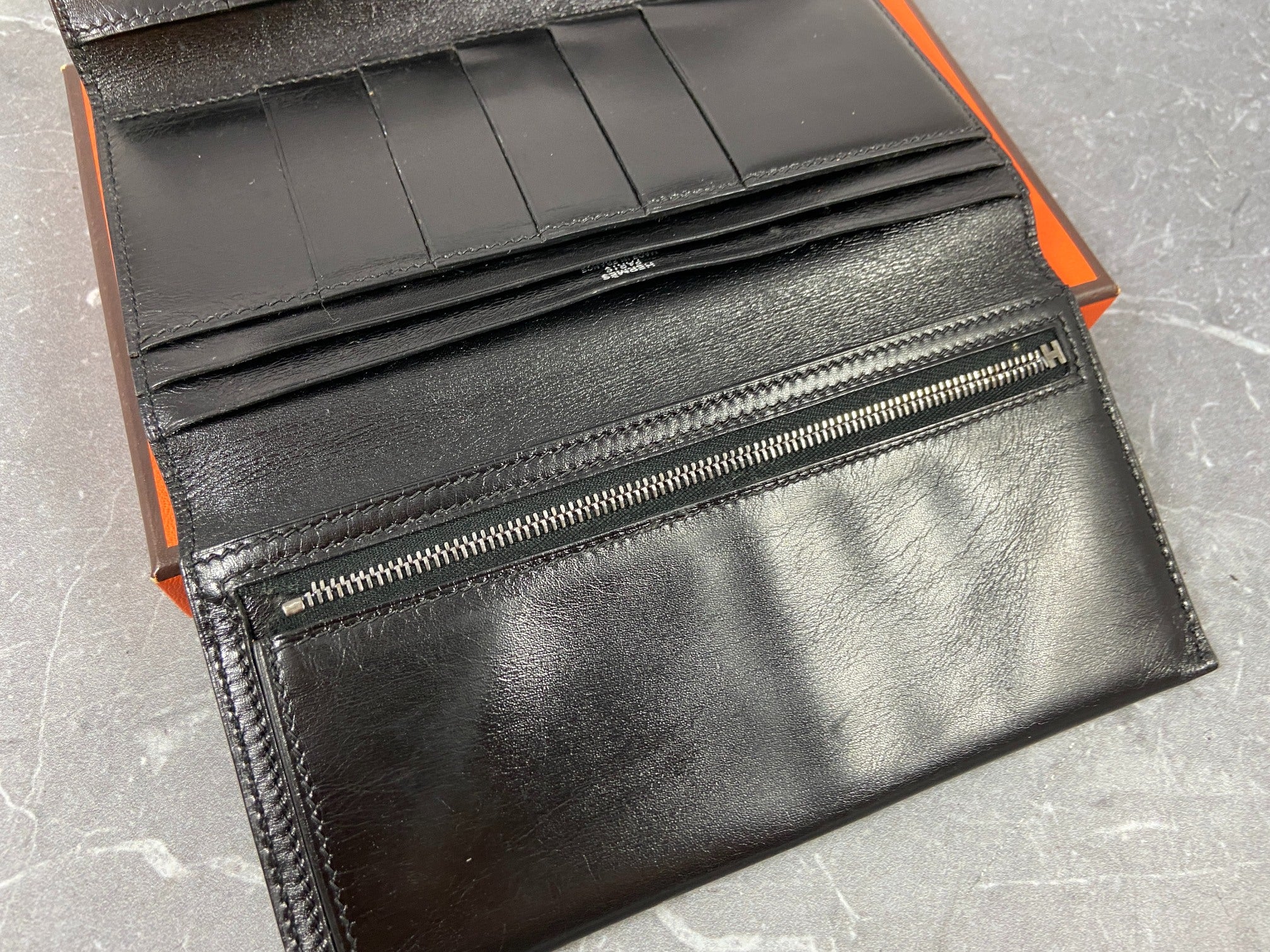 Hermès Béarn Wallet Black Leather incl. Box