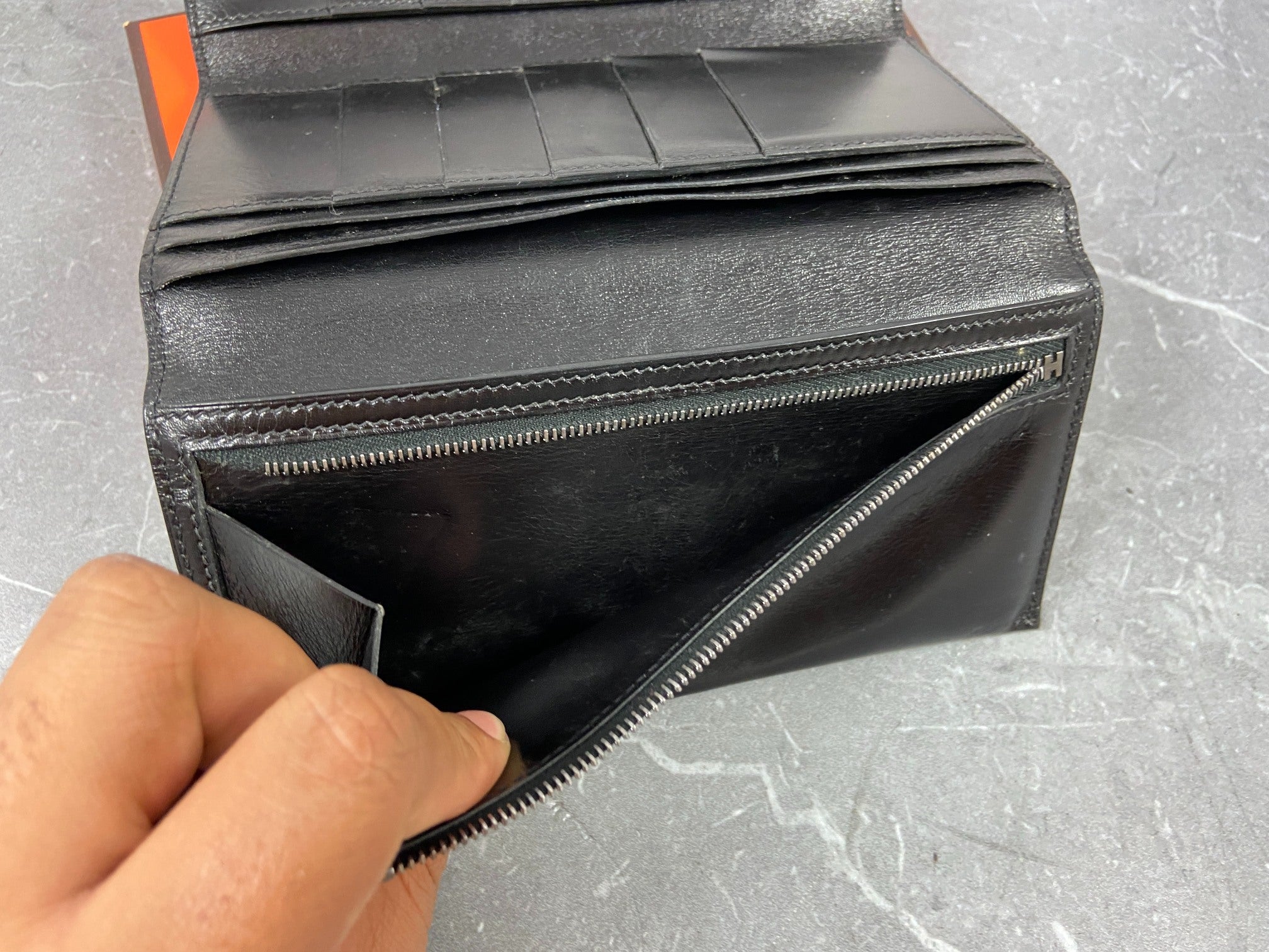 Hermès Béarn Wallet Black Leather incl. Box