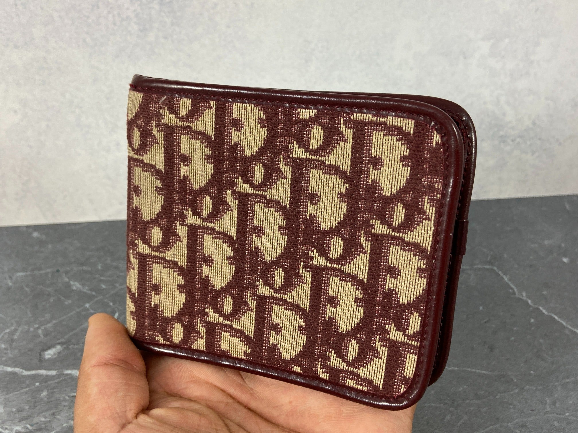 Christian Dior Bifold Wallet Red Trotter Monogram