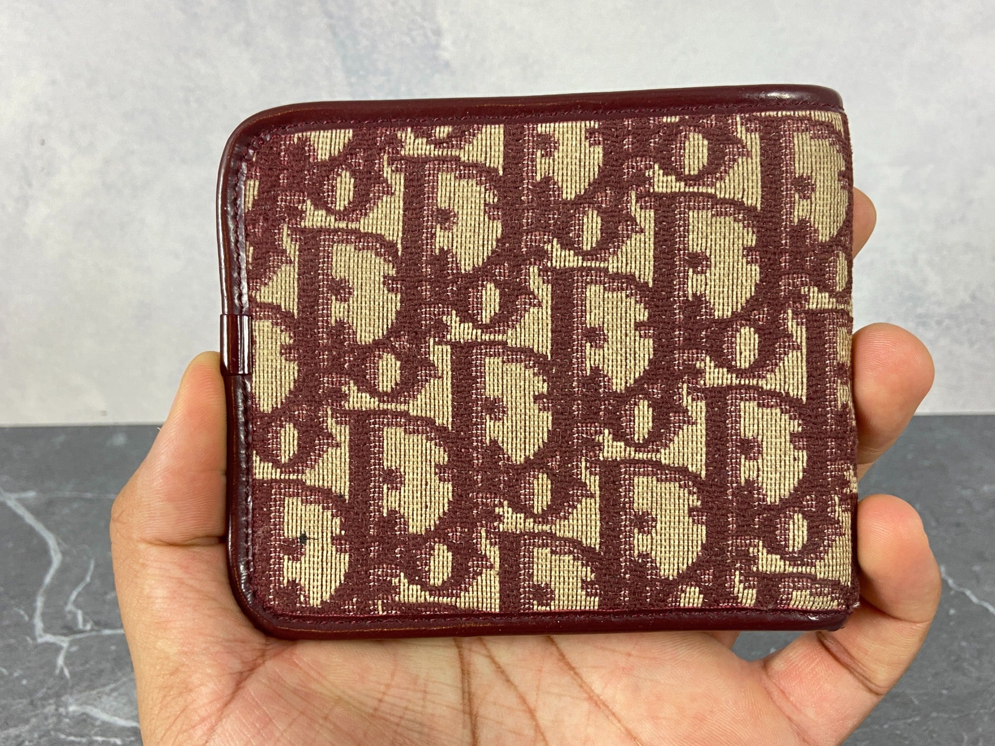 Christian Dior Bifold Wallet Red Trotter Monogram