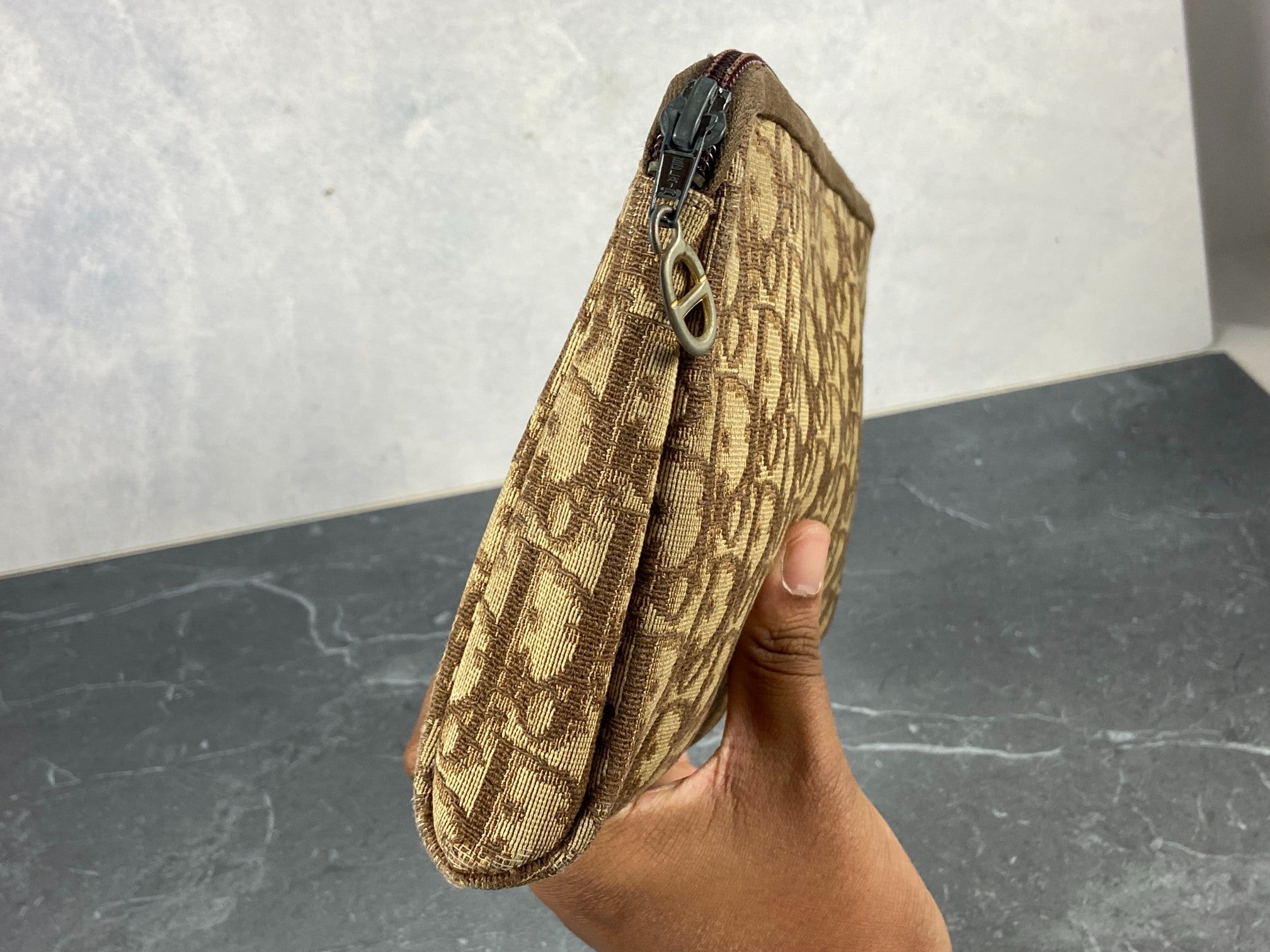 Christian Dior Oblique Clutch / Pouch Brown Trotter Monogram