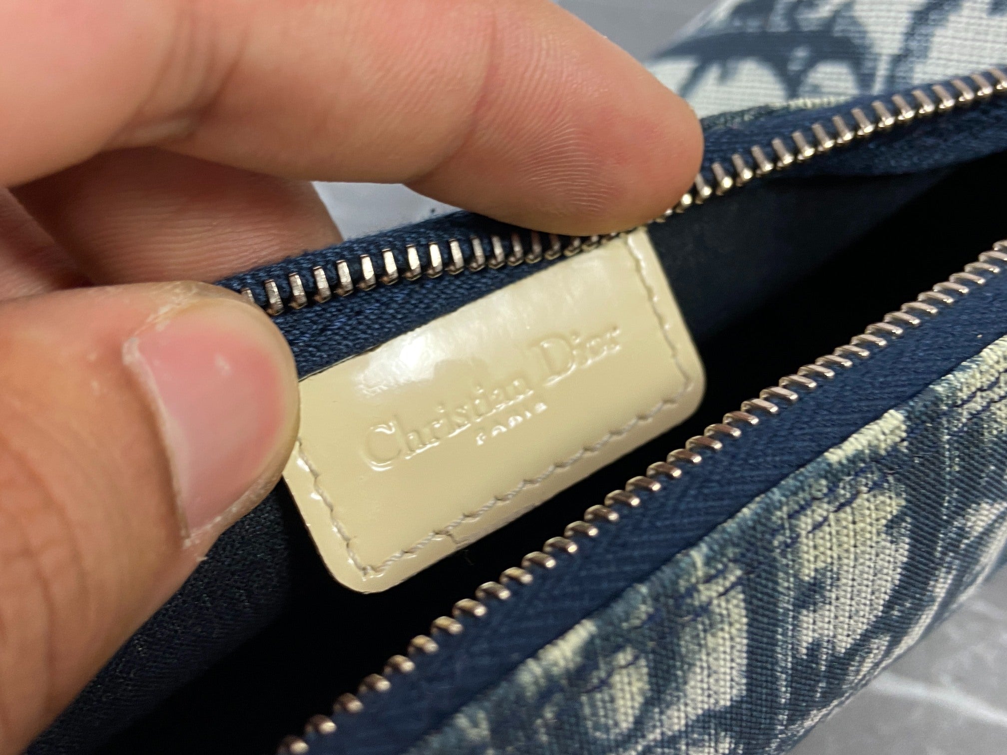 Christian Dior Oblique Clutch / Pouch Blue Trotter Monogram