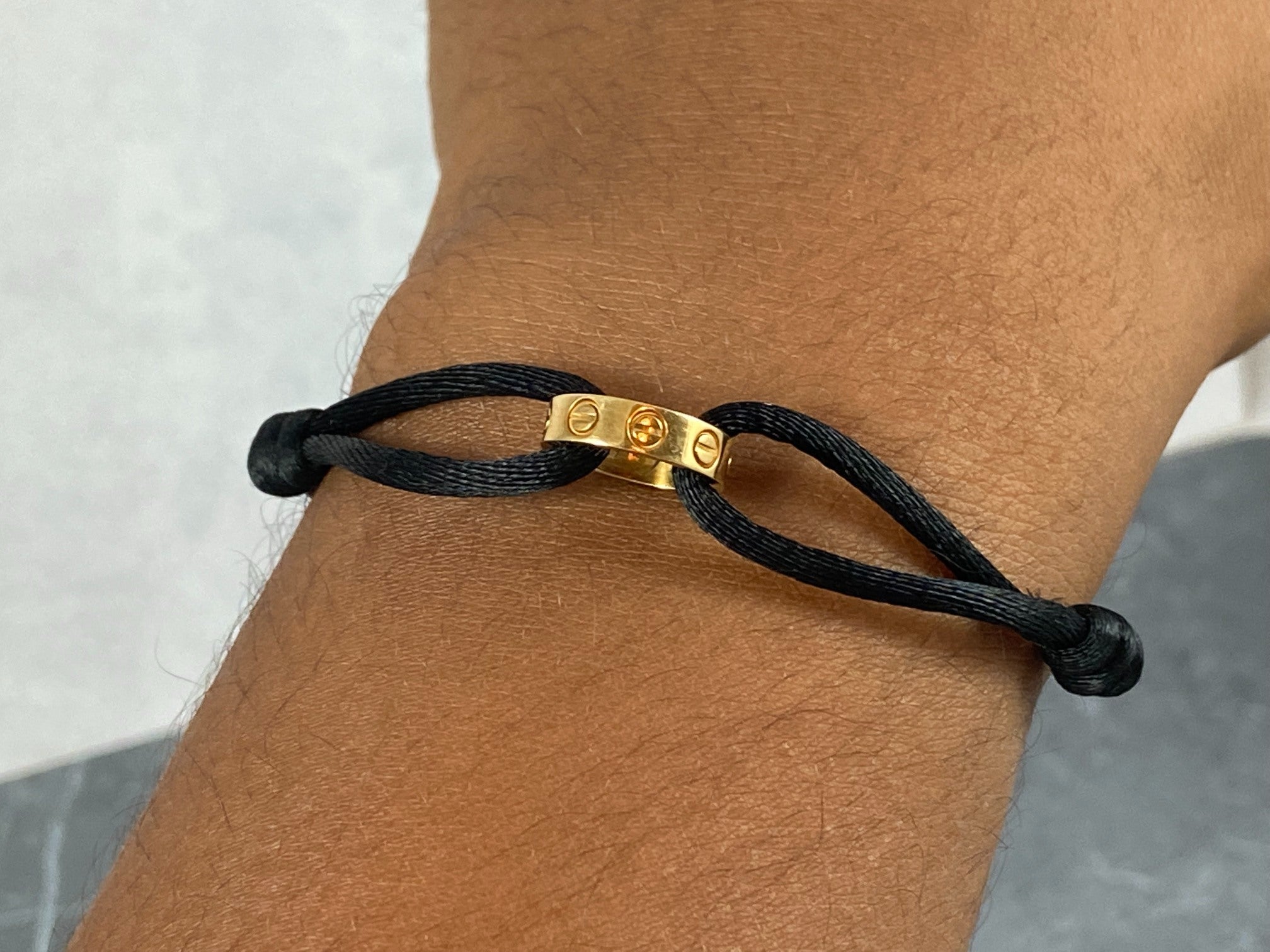 Cartier Love Cord Bracelet 18K Gold & Black