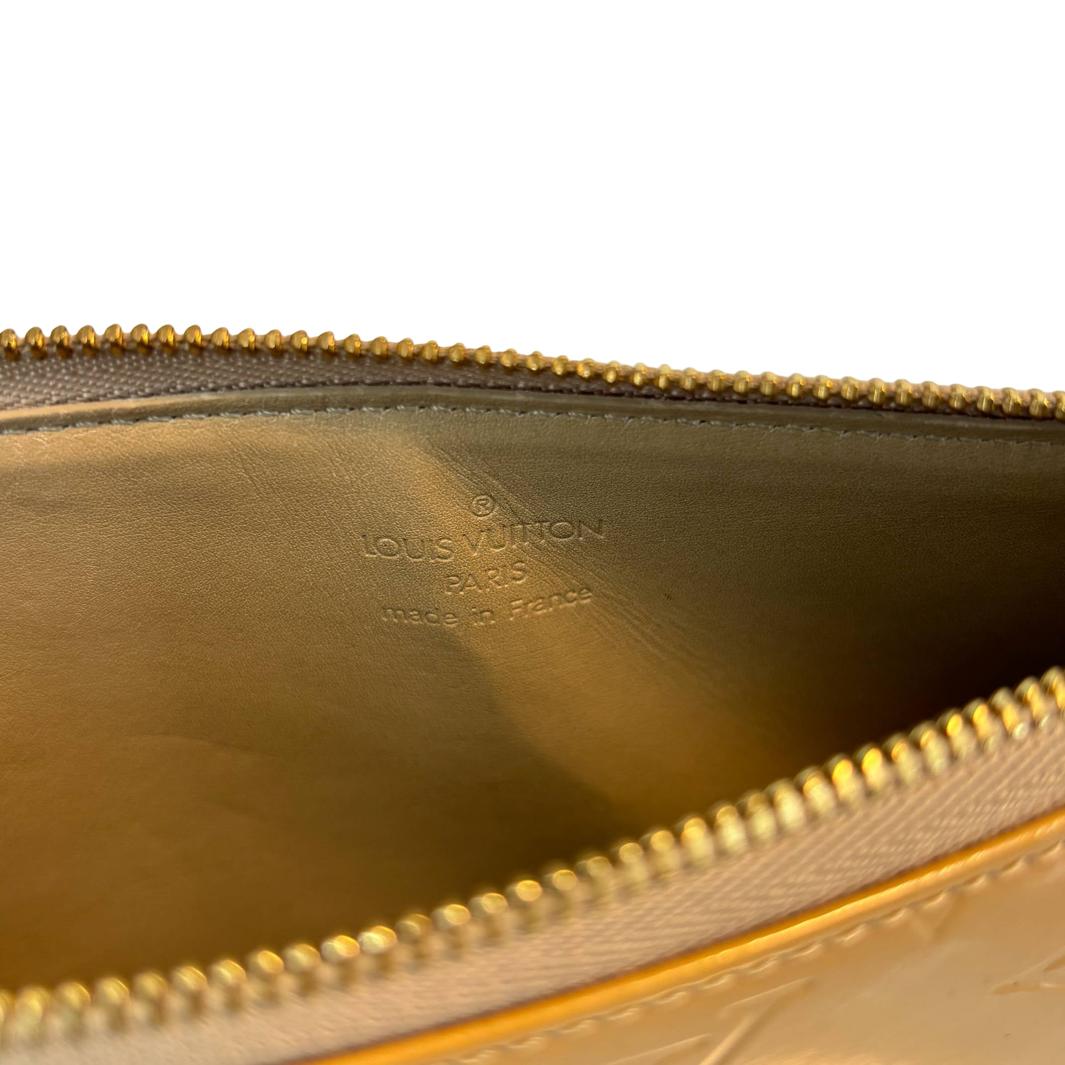 Louis Vuitton Pochette Lexington Yellow Vernis Monogram Leather