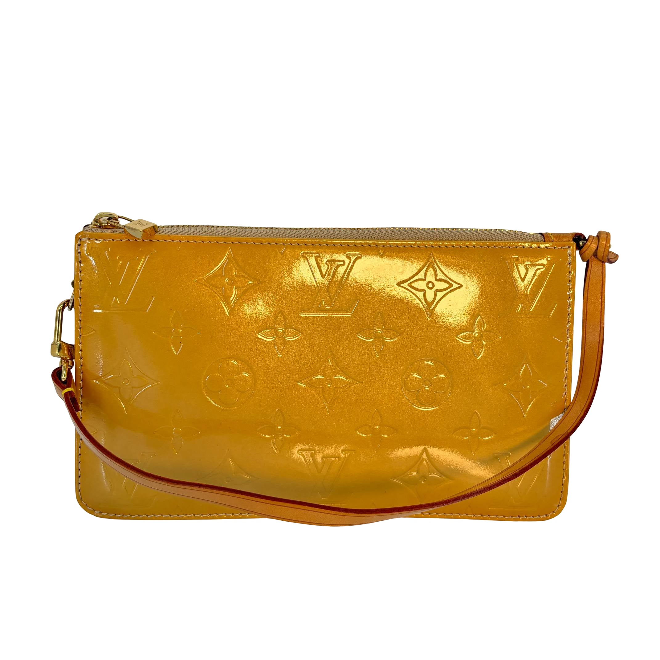 Louis Vuitton Pochette Lexington Yellow Vernis Monogram Leather