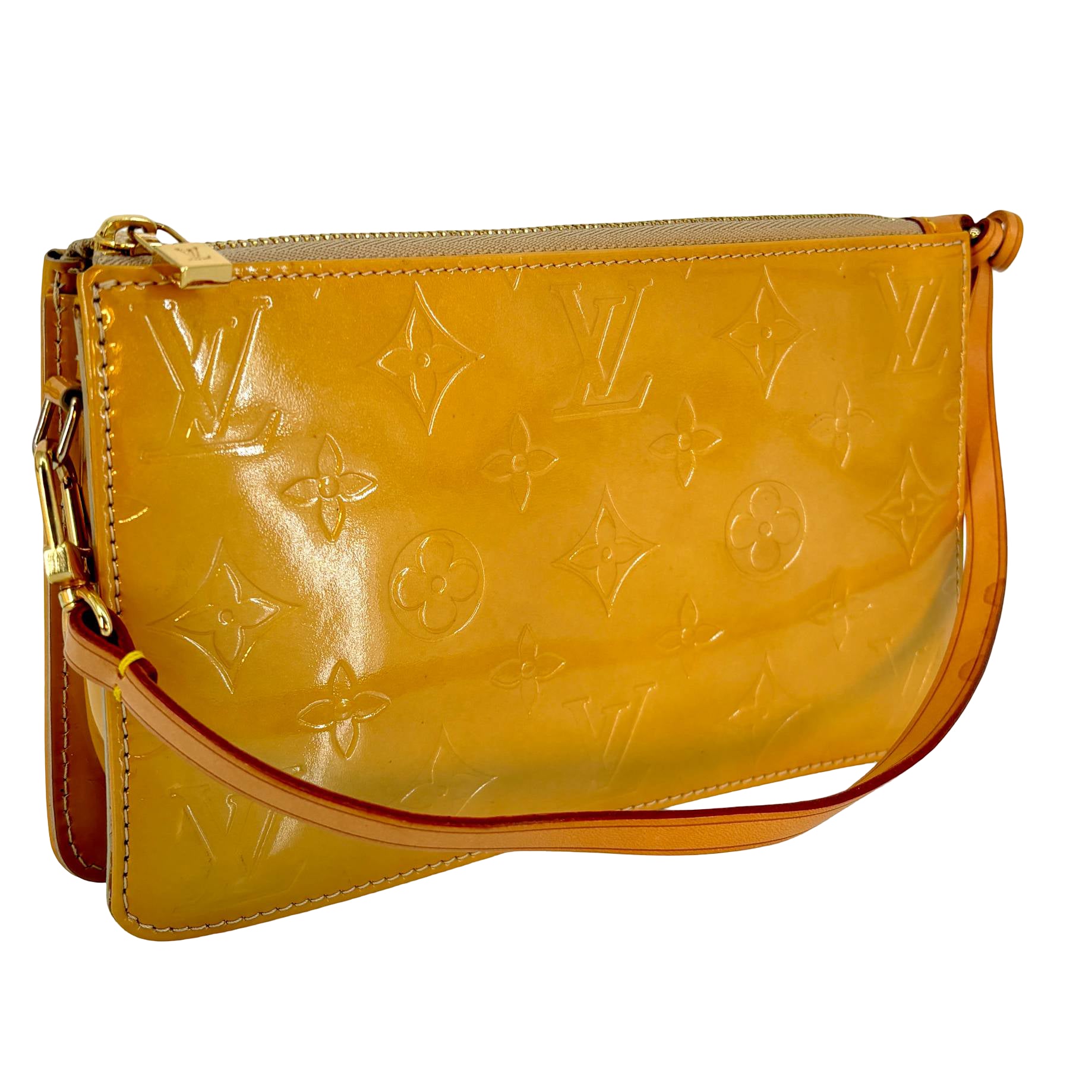 Louis Vuitton Pochette Lexington Yellow Vernis Monogram Leather