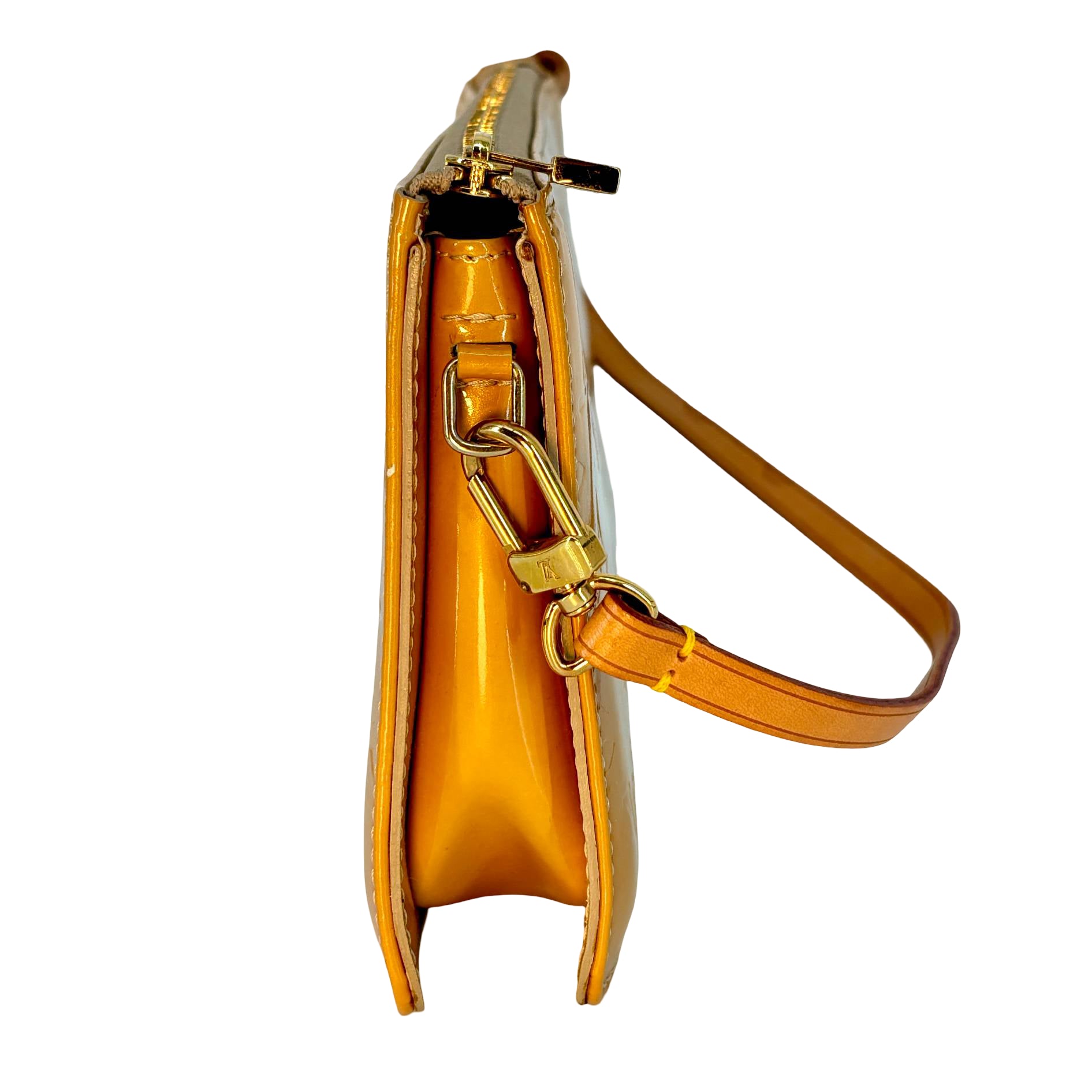 Louis Vuitton Pochette Lexington Yellow Vernis Monogram Leather