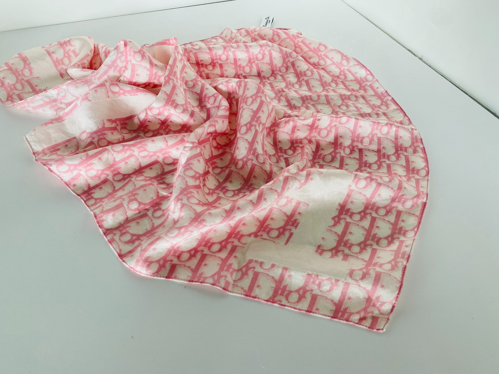 Christian Dior No.1 Silk Scarf Pink Trotter Monogram