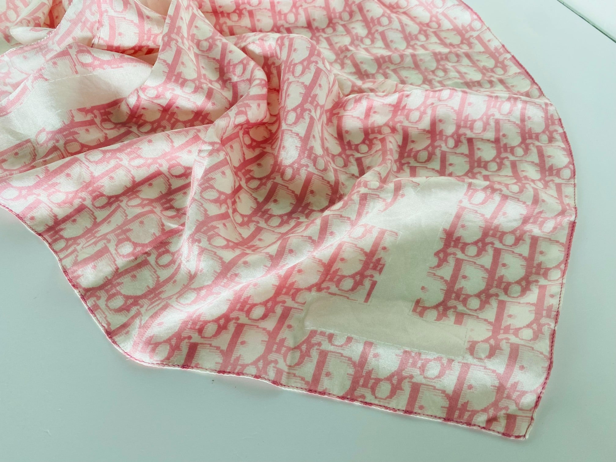 Christian Dior No.1 Silk Scarf Pink Trotter Monogram