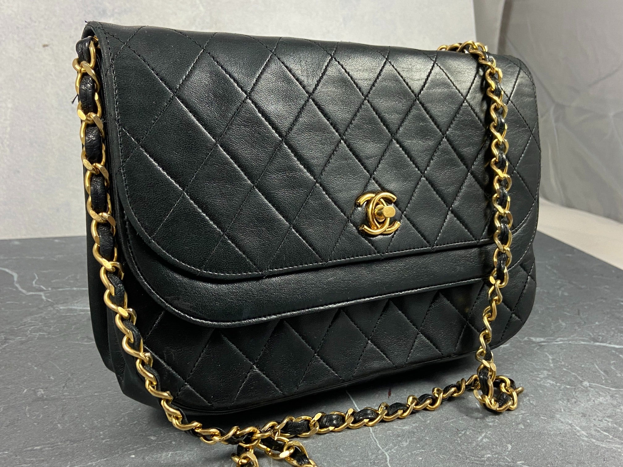 Chanel Matelasse Half-Moon Round Double Flap Bag