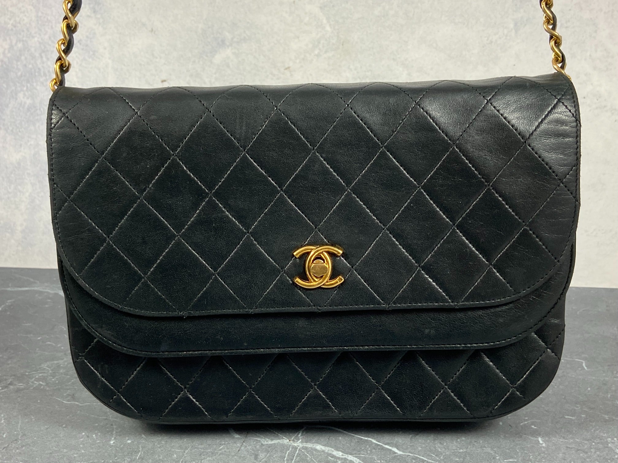 Chanel Matelasse Half-Moon Round Double Flap Bag