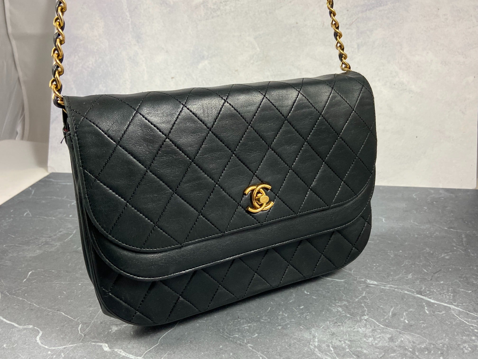 Chanel Matelasse Half-Moon Round Double Flap Bag