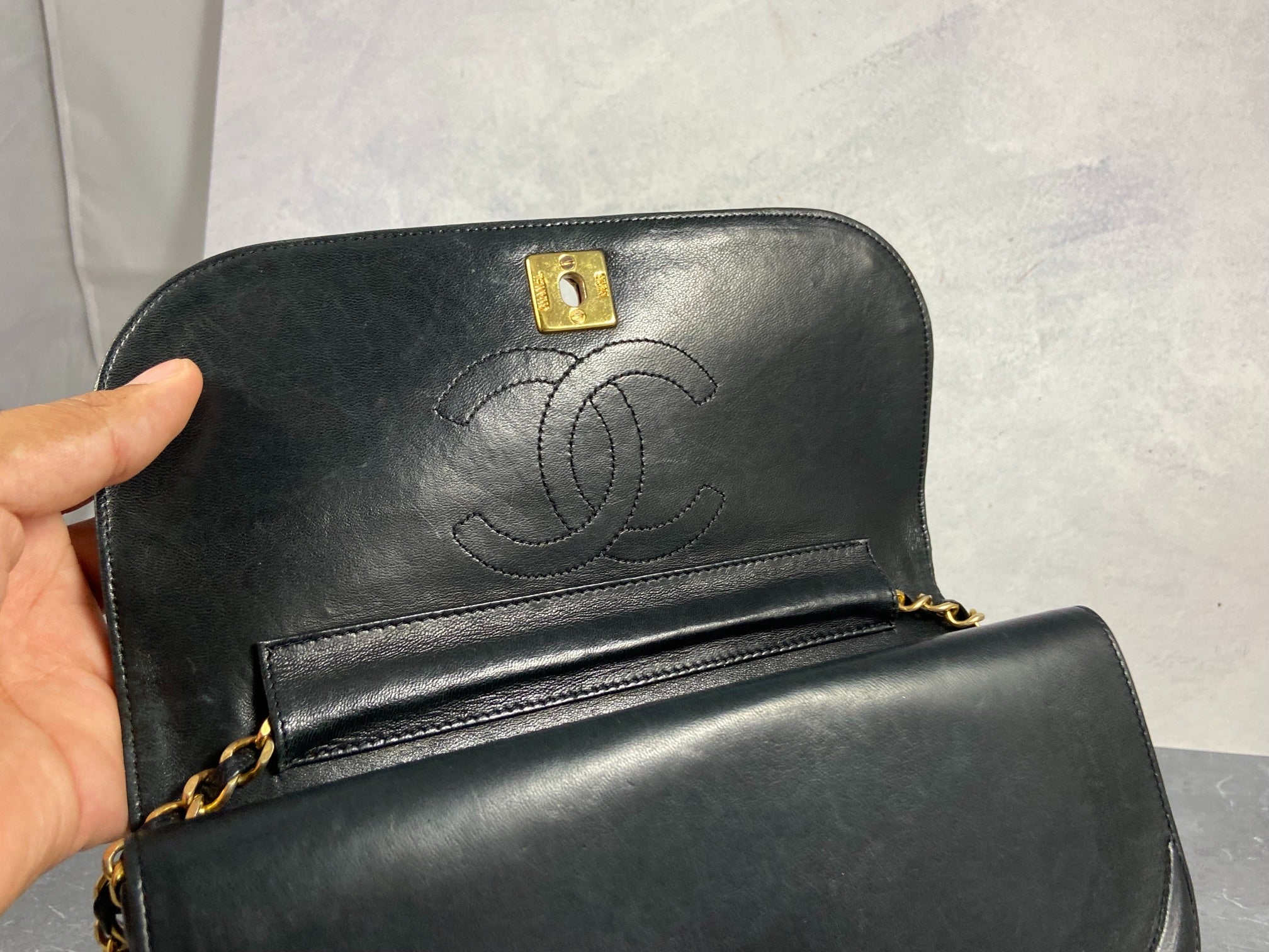 Chanel Matelasse Half-Moon Round Double Flap Bag