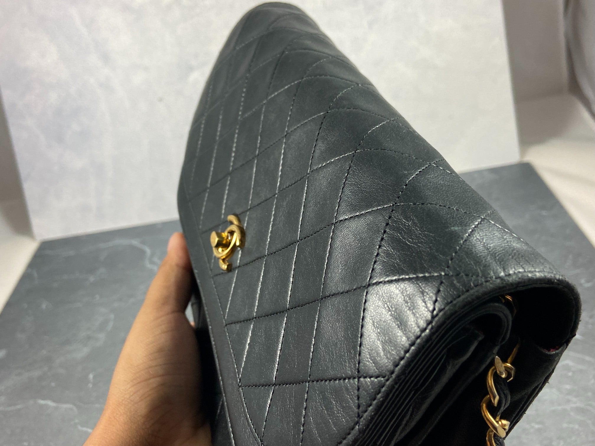 Chanel Matelasse Half-Moon Round Double Flap Bag